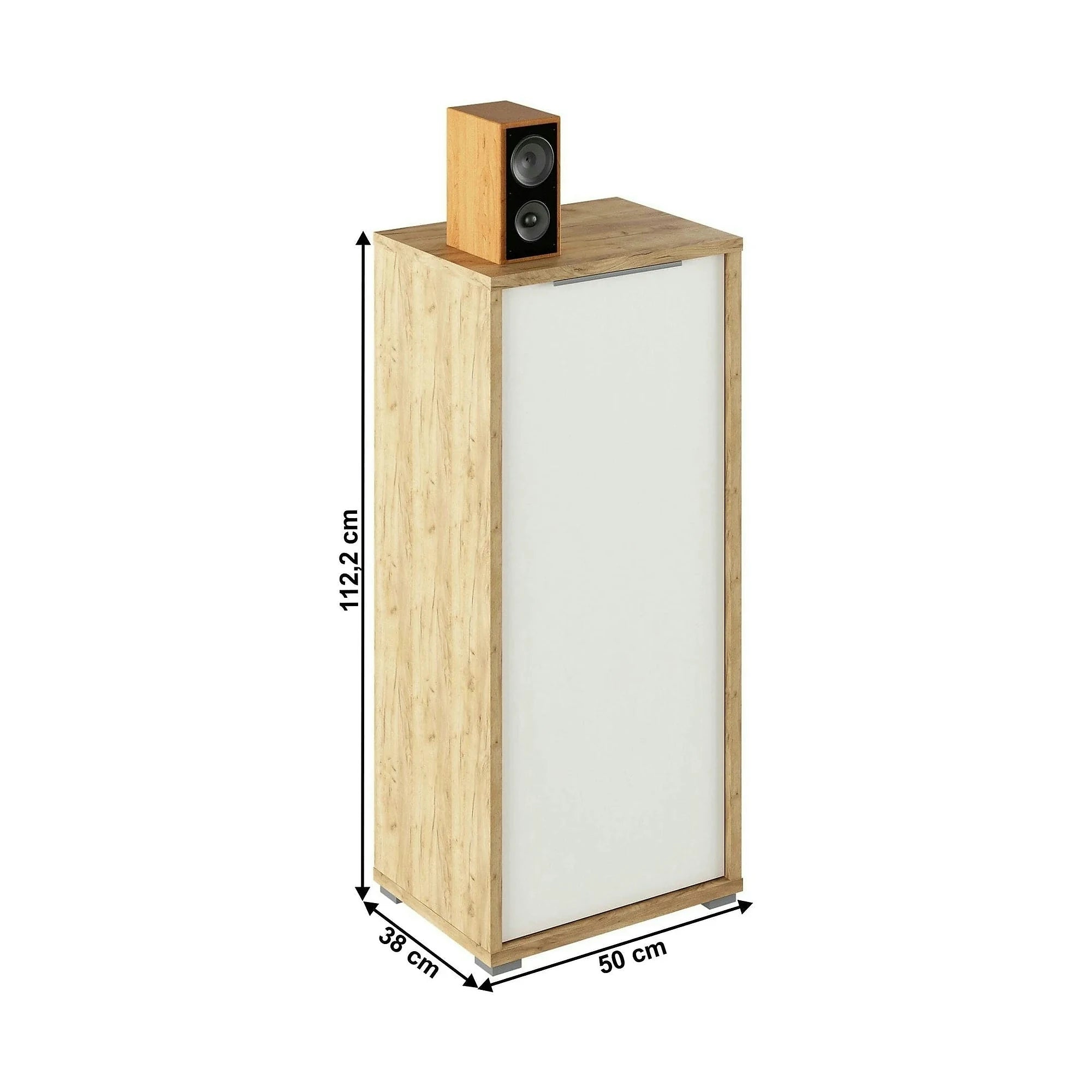 Dulap RIOMA TYP 10, stejar artisan/alb, DTD laminat, cu o usa, 50x38x112 cm
