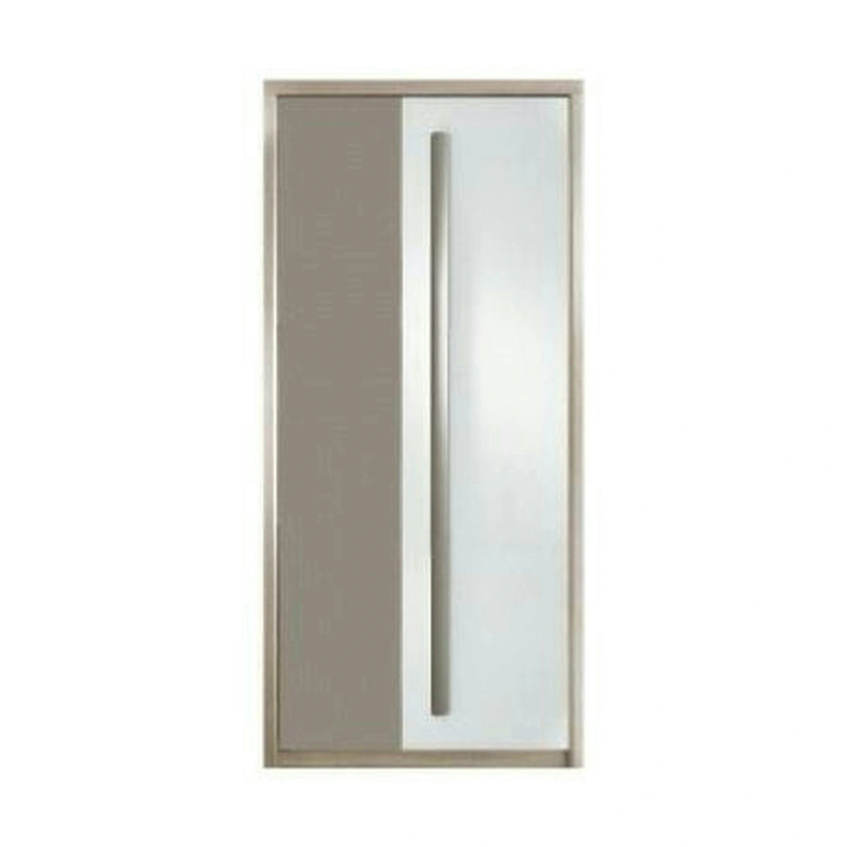 Dulap ROMA 1, stejar/alb lucios/gri mat, PAL laminat/insertii PVC, cu 2 usi, 90x53x194 cm