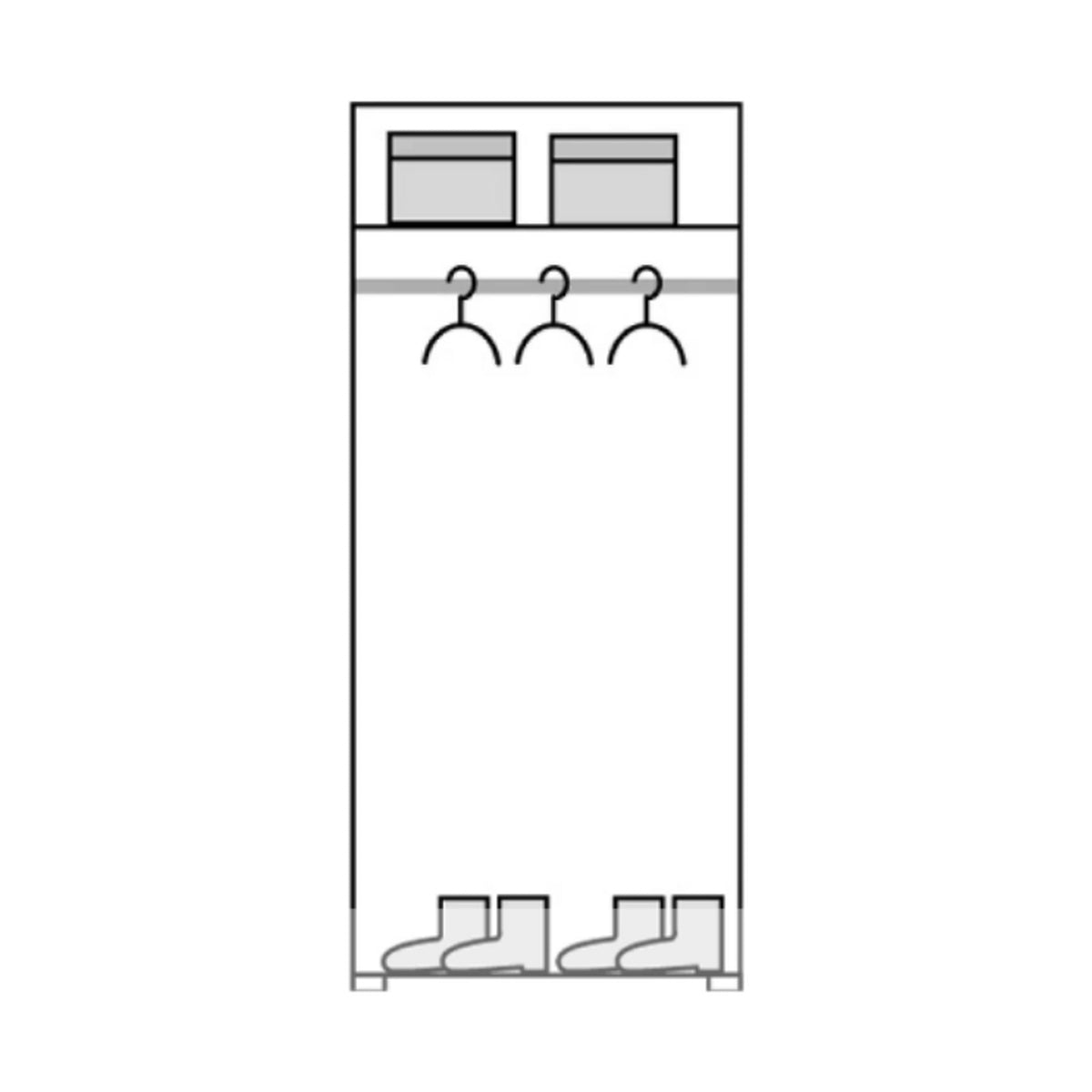 Dulap ROMA 1, stejar/alb lucios/gri mat, PAL laminat/insertii PVC, cu 2 usi, 90x53x194 cm