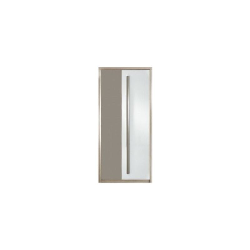 Dulap ROMA 1, stejar/alb lucios/gri mat, PAL laminat/insertii PVC, cu 2 usi, 90x53x194 cm