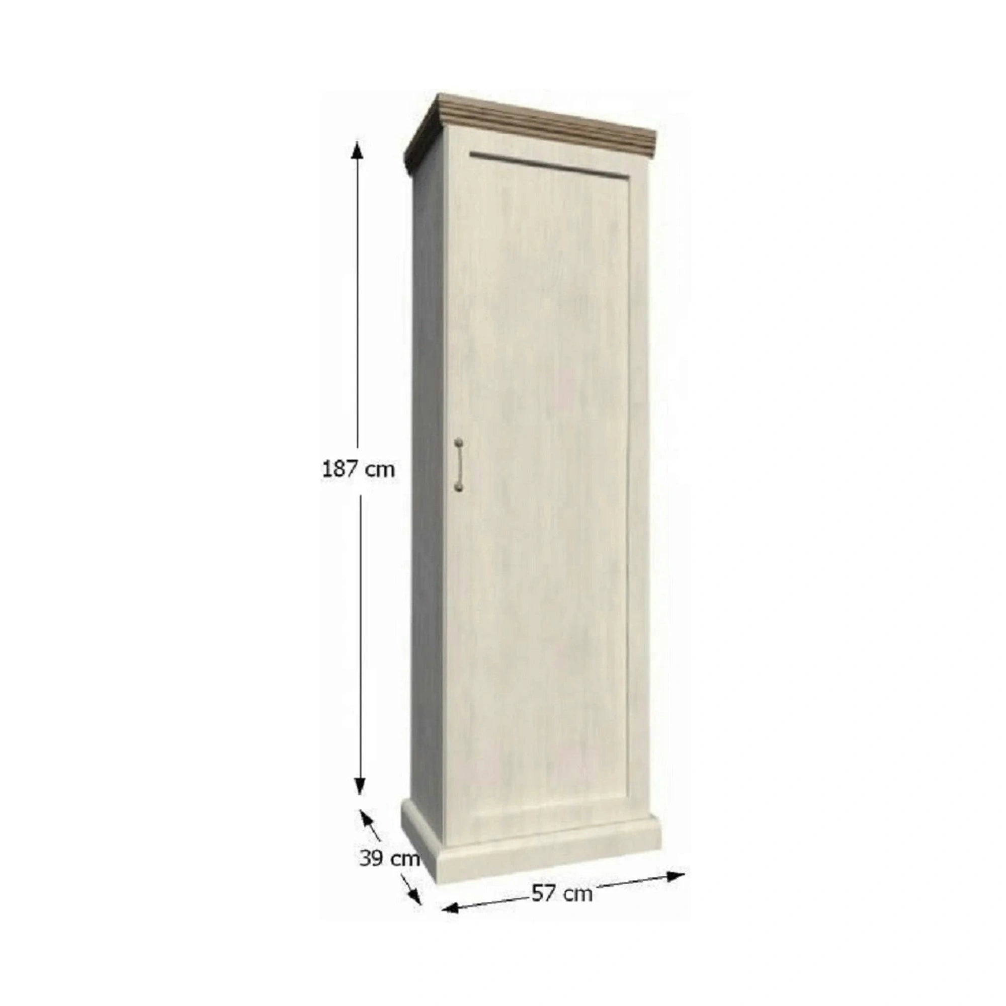 Dulap ROYAL S1D, pin nordic/stejar salbatic, PAL melaminat, cu o usa, 57x39x187 cm