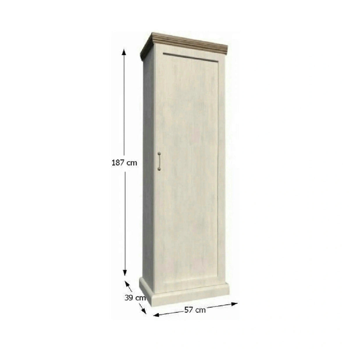Dulap ROYAL S1D, pin nordic/stejar salbatic, PAL melaminat, cu o usa, 57x39x187 cm