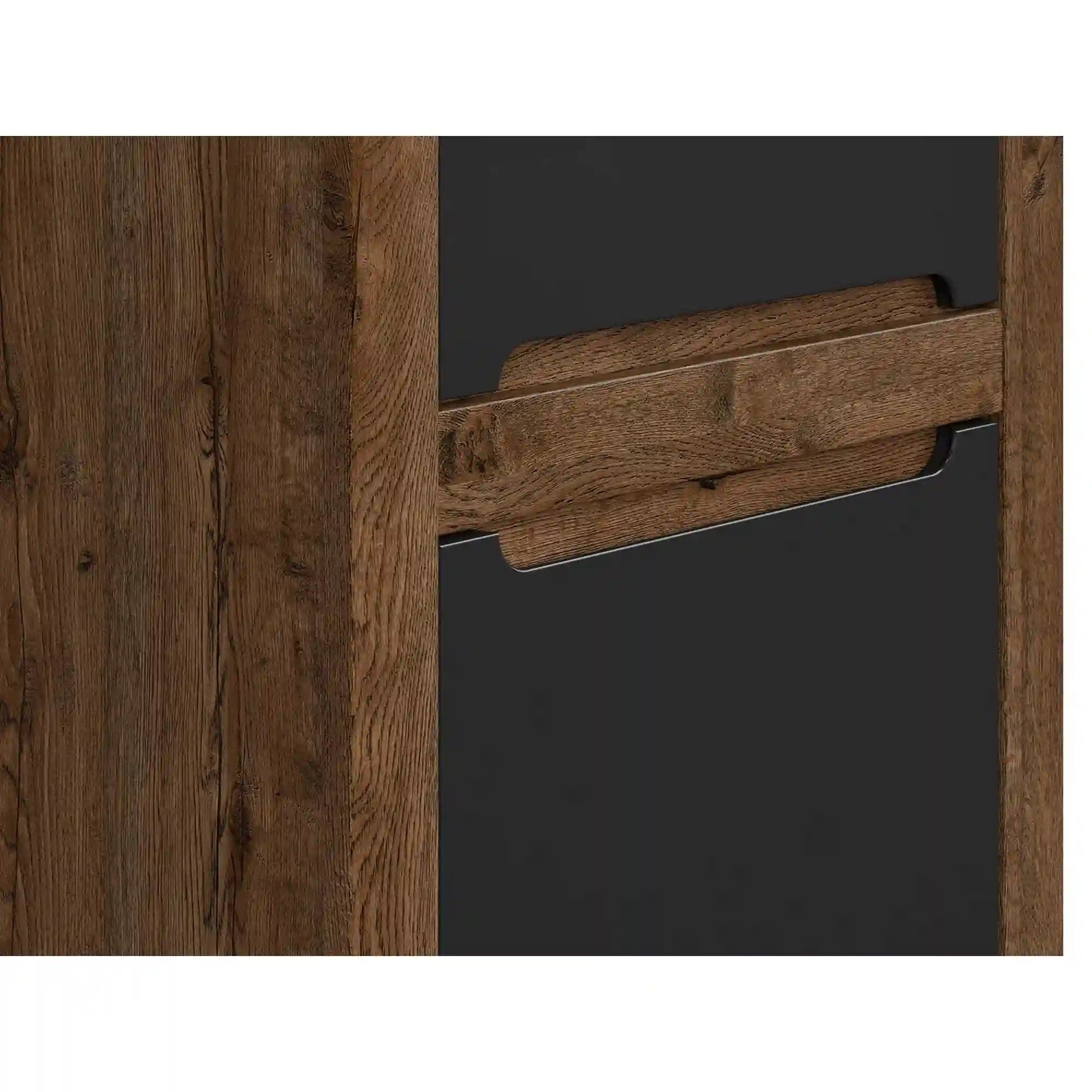 Dulap RUSO, stejar/negu mat, PAL, cu 2 usi, 69x46x205 cm