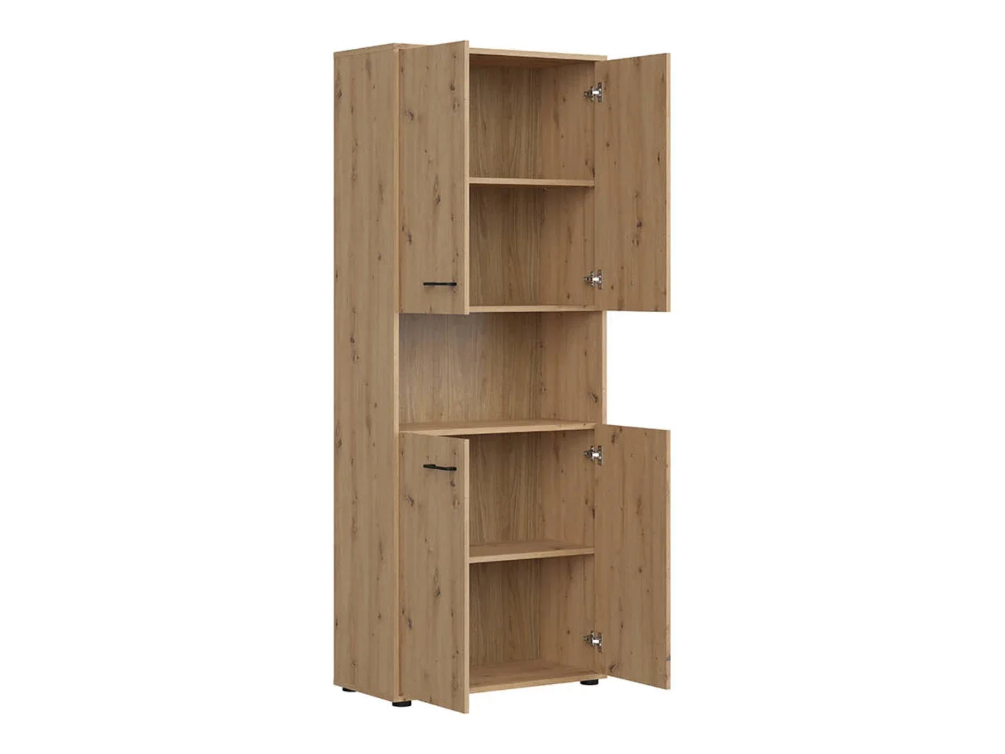 Dulap SPACE OFFICE, stejar artisan, PAL, cu 4 usi, 80x37x203 cm