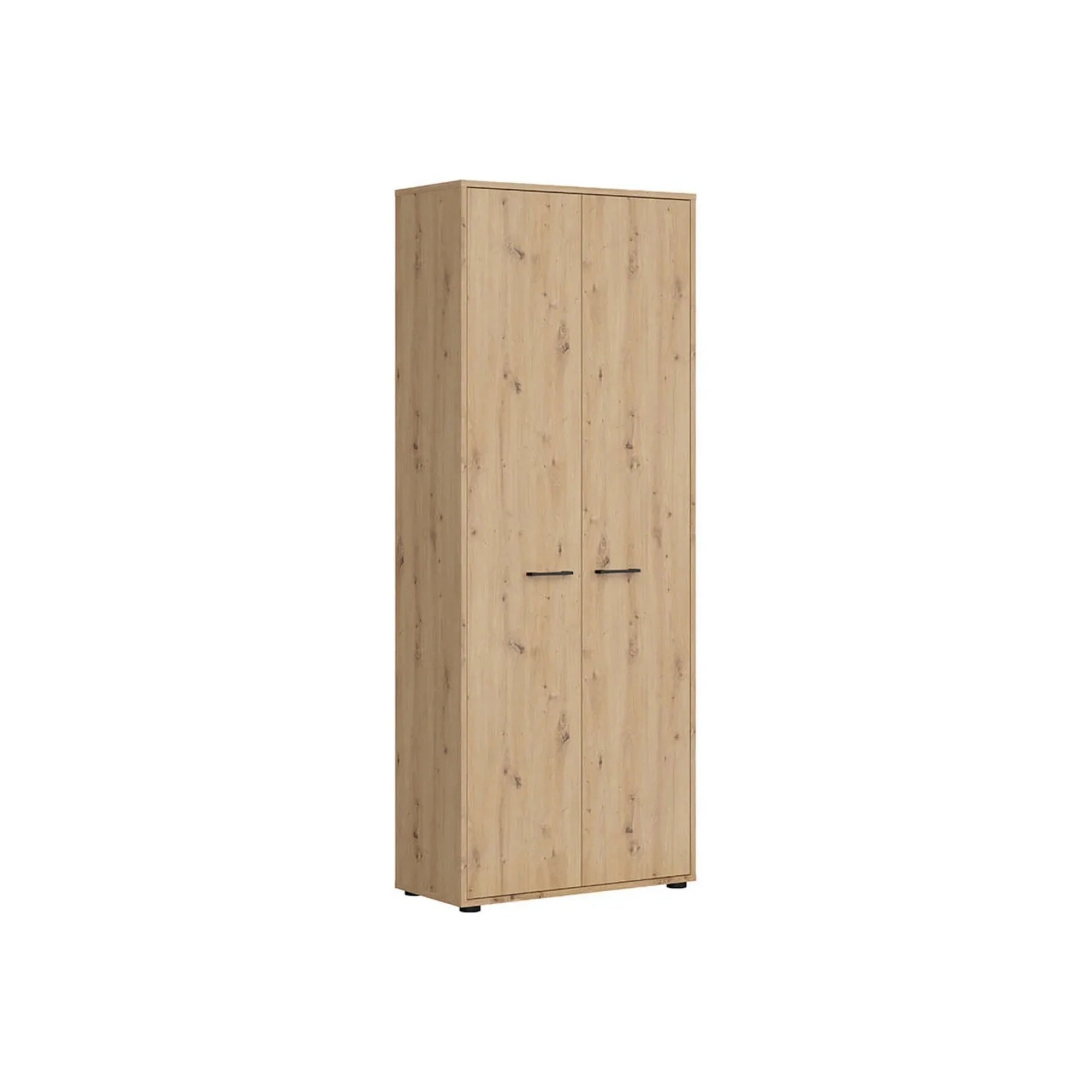 Dulap SPACE OFFICE, stejar artisan, PAL laminat, cu 2 usi, 80x37x203 cm