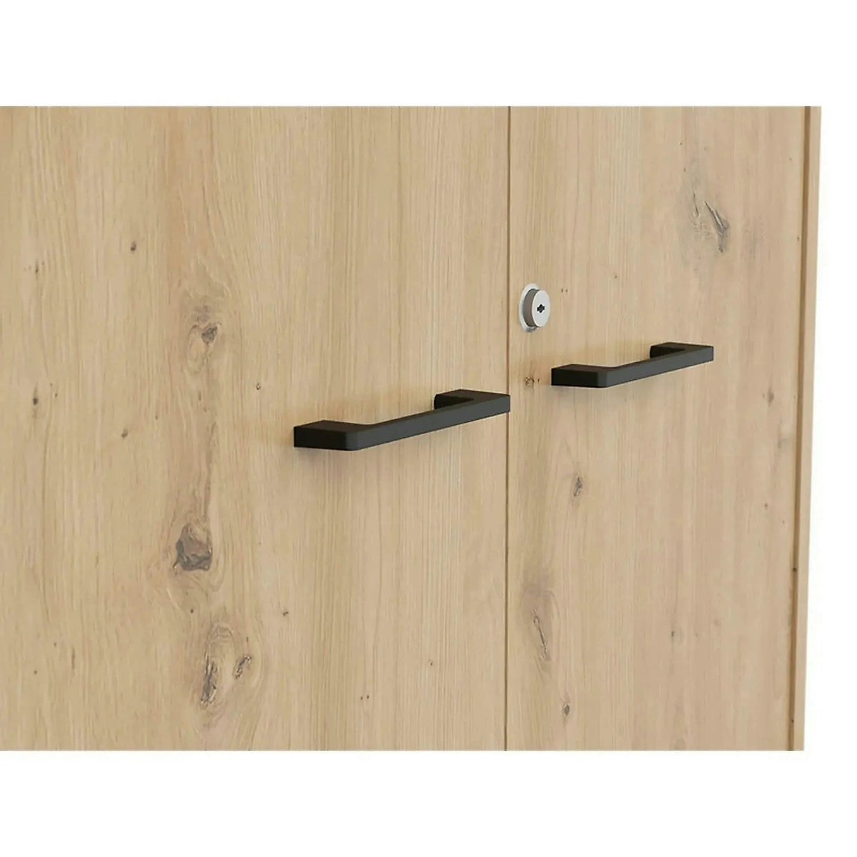 Dulap SPACE OFFICE, stejar artisan, PAL laminat, cu 4 usi, 80x37x203 cm