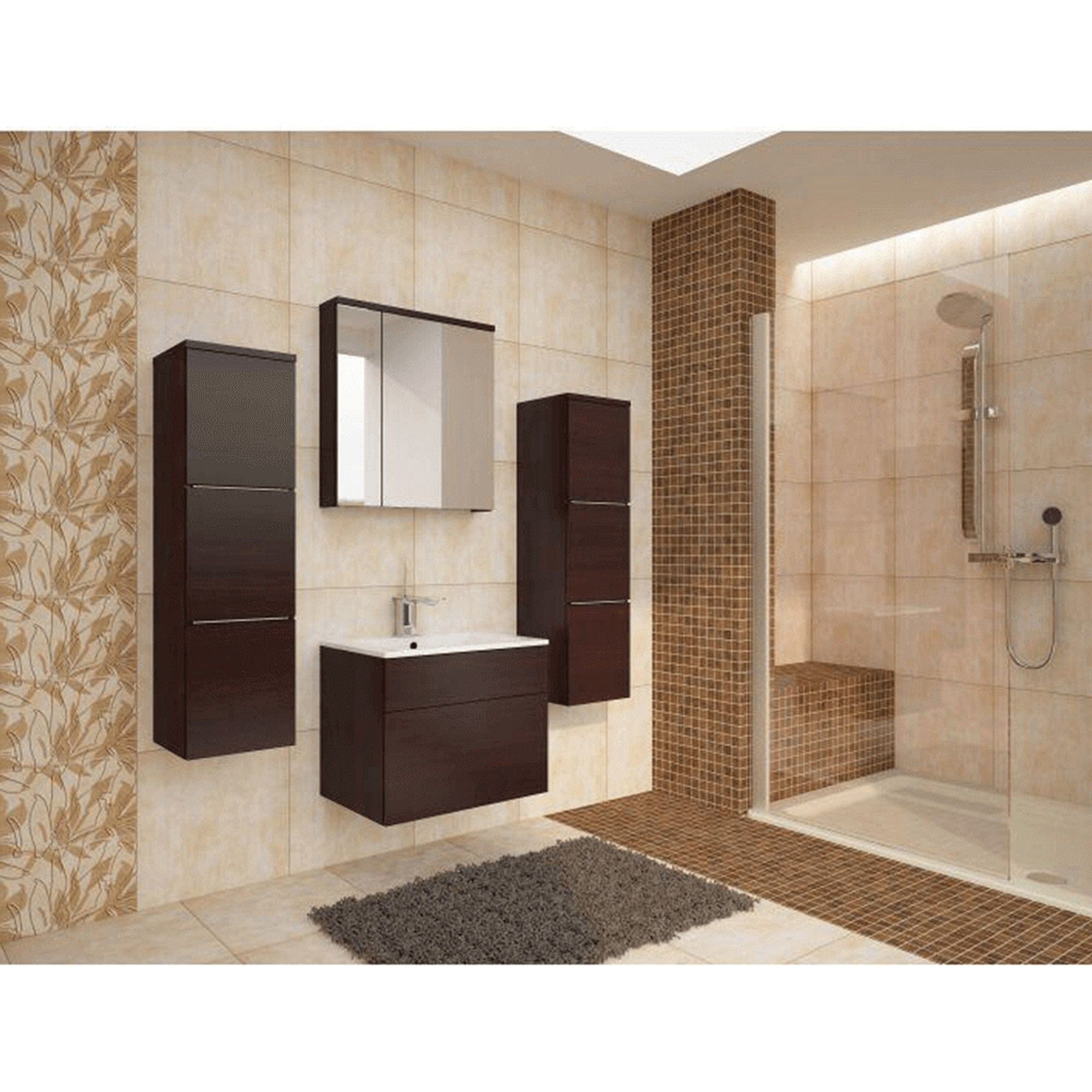 Dulap suspendat MASON, wenge, PAL laminat, cu 3 usi, 30x31x110 cm