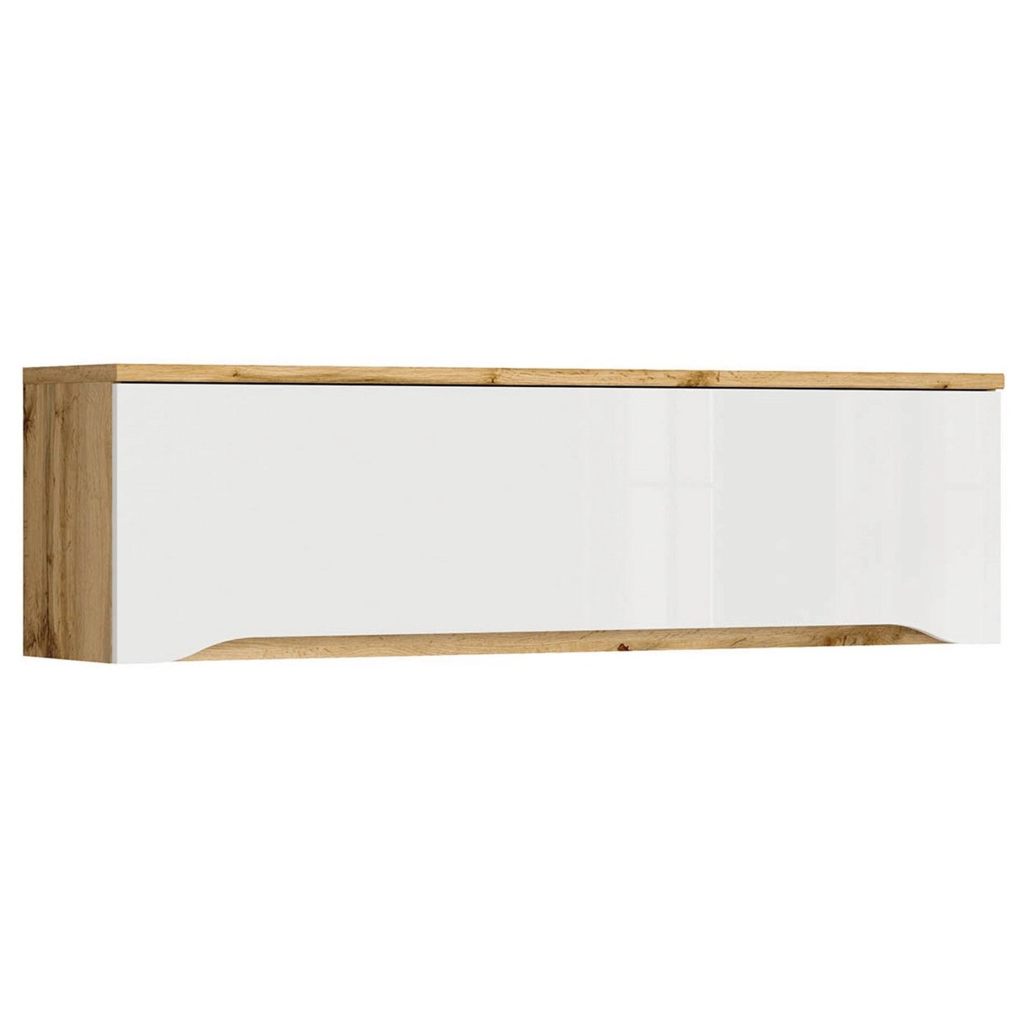 Dulap suspendat NUIS, stejar wotan/alb lucios, PAL, 135x29x38 cm