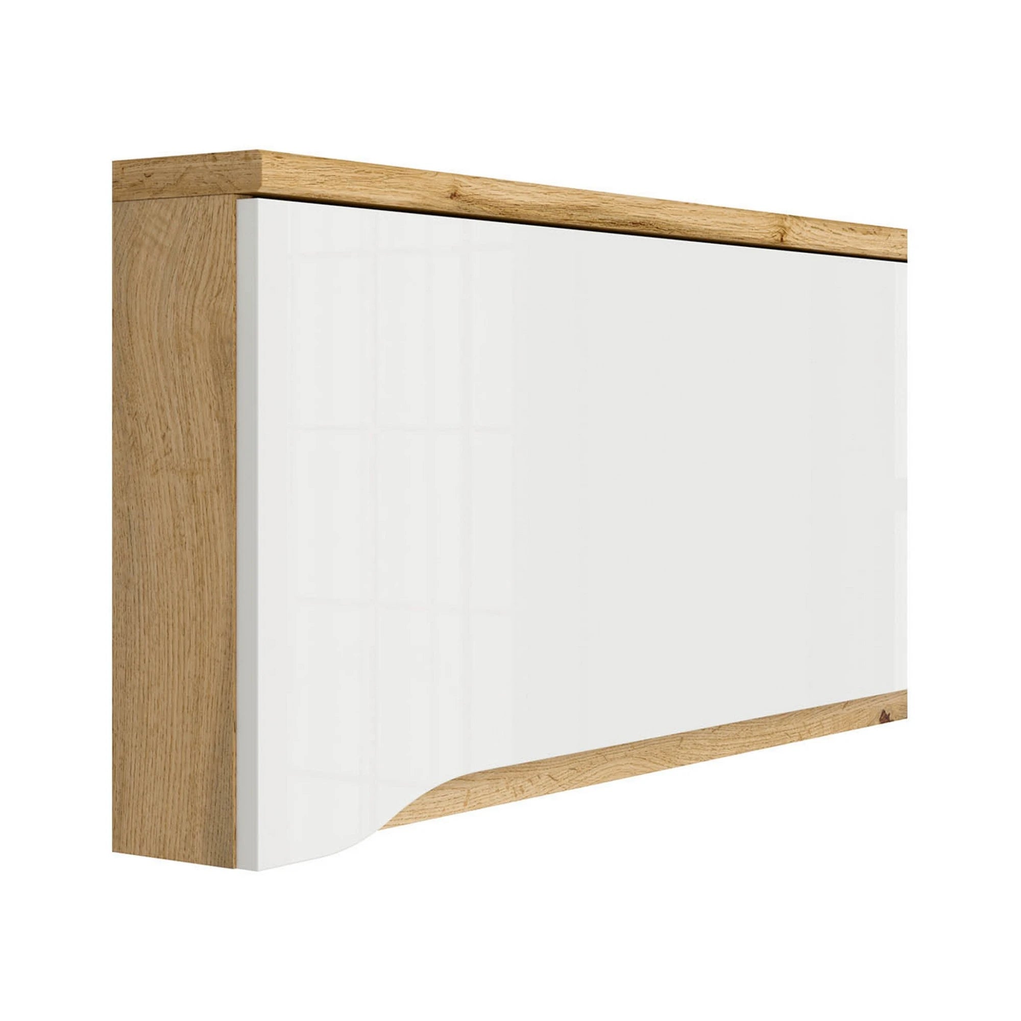 Dulap suspendat NUIS, stejar wotan/alb lucios, PAL, 135x29x38 cm