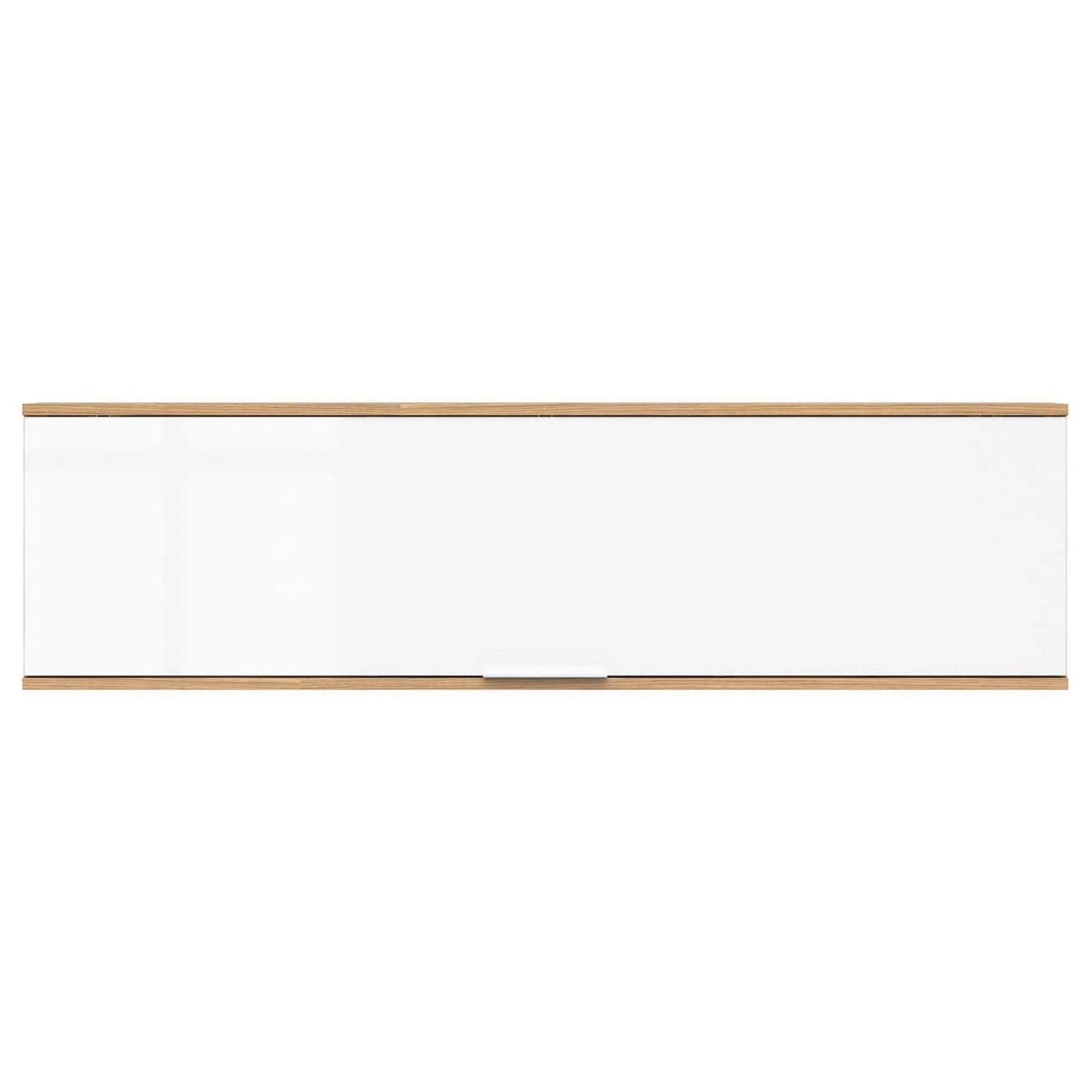 Dulap suspendat ZELE, stejar wotan/alb lucios, PAL laminat, 135x31x37 cm