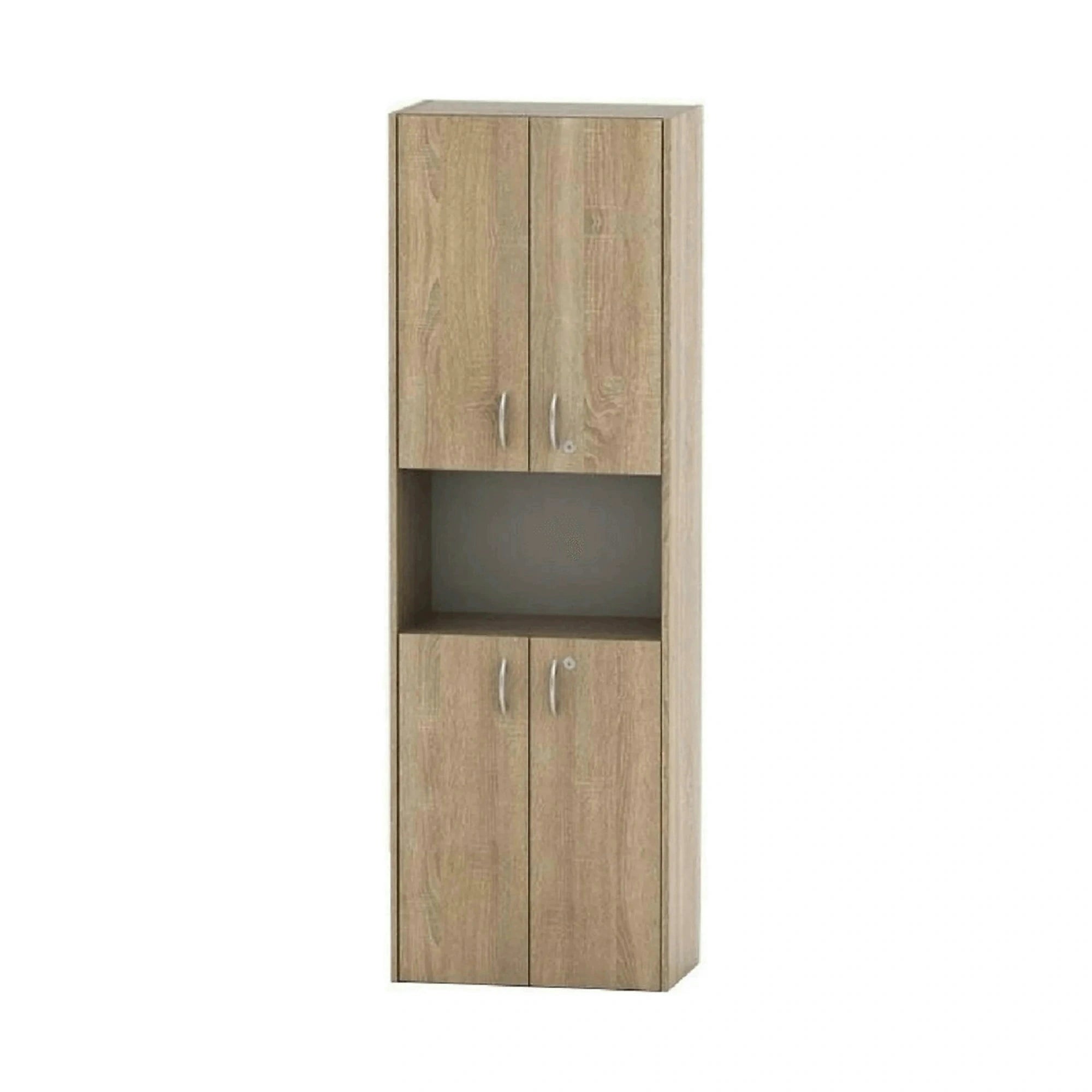 Dulap TEMPO ASISTENT NEW 003, stejar sonoma, PAL melaminat, cu 4 usi, 57x34x175 cm