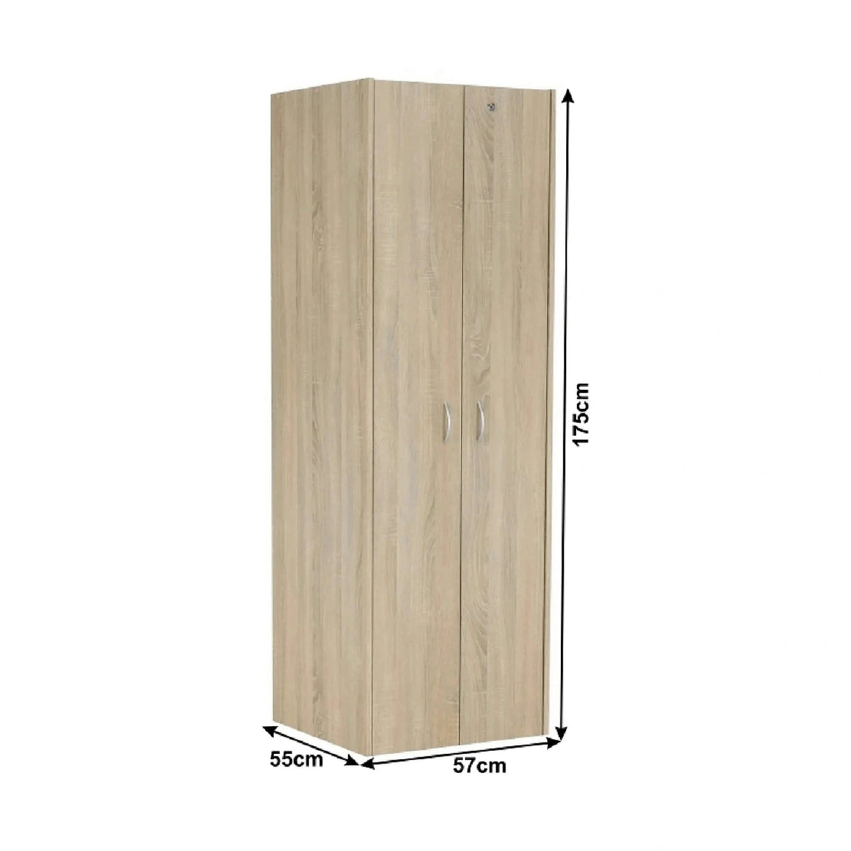 Dulap TEMPO ASISTENT NEW 005, stejar sonoma, PAL melaminat, cu 2 usi, 57x55x175 cm