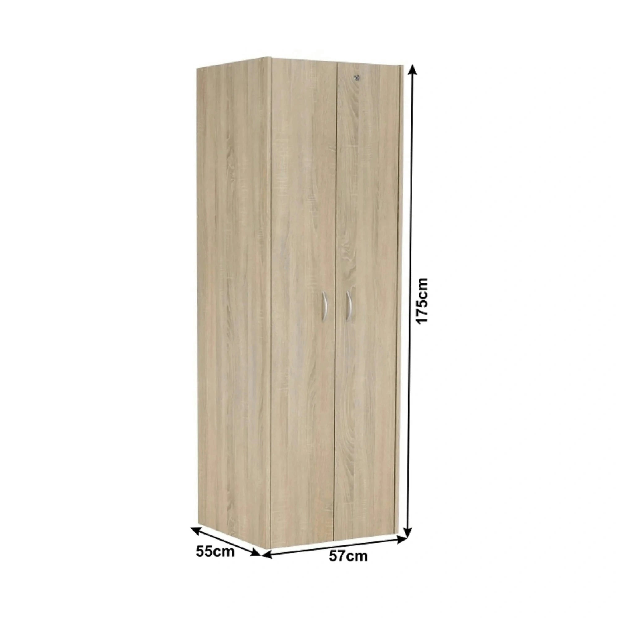 Dulap TEMPO ASISTENT NEW 005, stejar sonoma, PAL melaminat, cu 2 usi, 57x55x175 cm