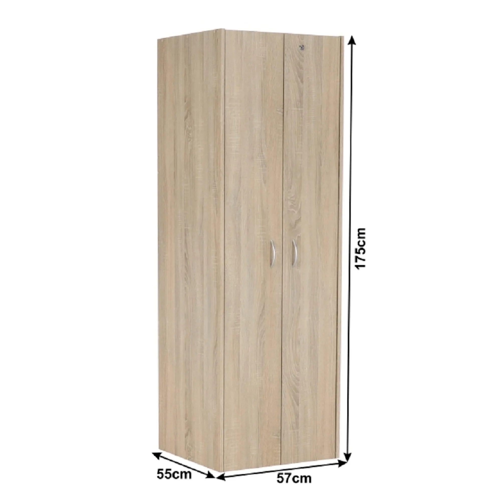 Dulap TEMPO ASISTENT NEW 005, stejar sonoma, PAL melaminat, cu 2 usi, 57x55x175 cm