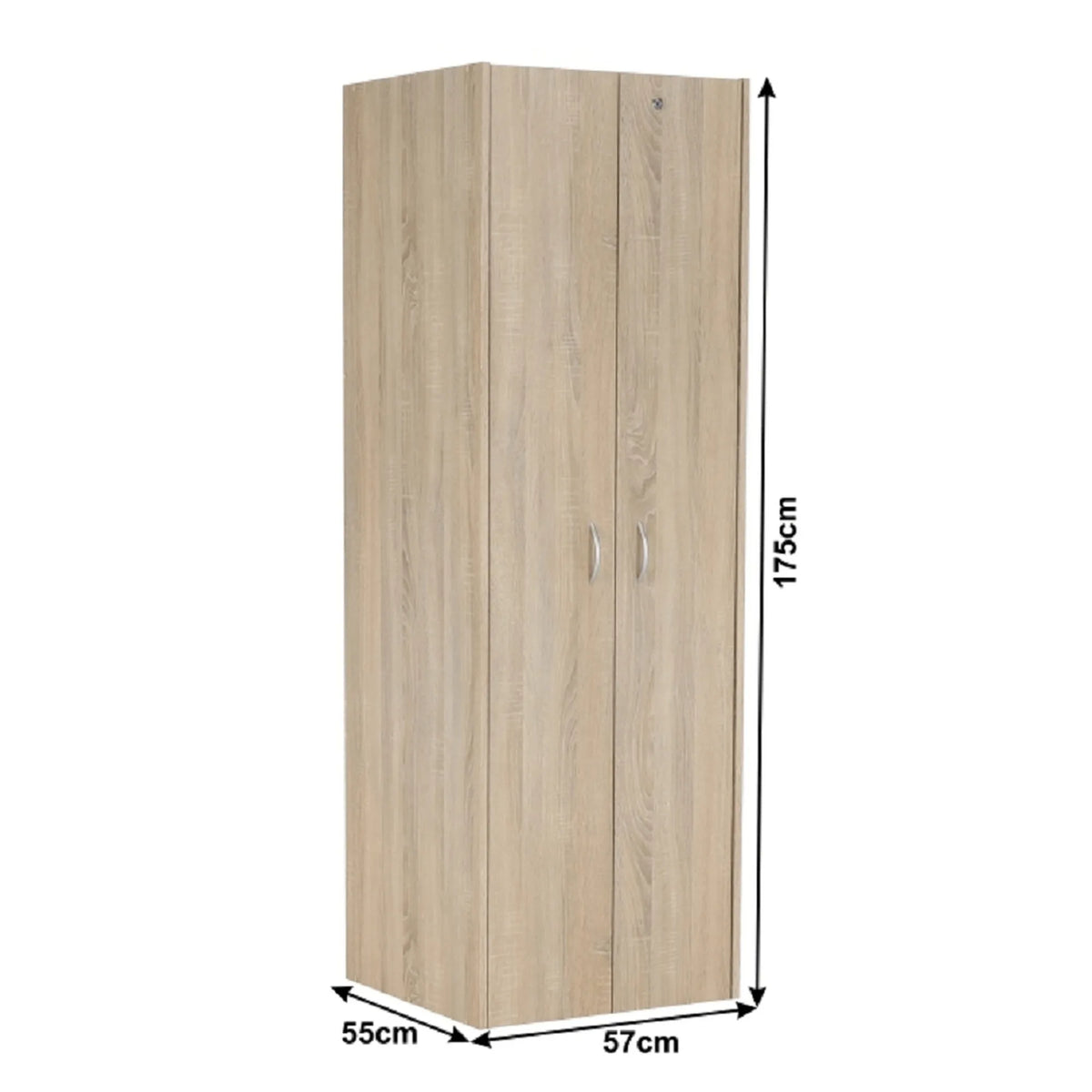 Dulap TEMPO ASISTENT NEW 005, stejar sonoma, PAL melaminat, cu 2 usi, 57x55x175 cm