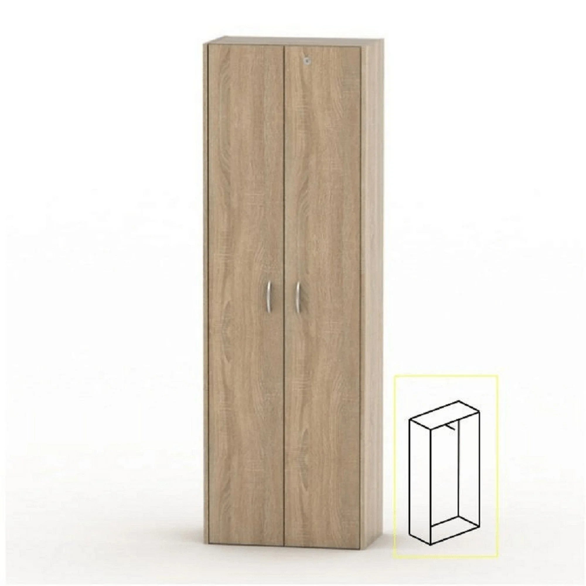 Dulap TEMPO ASISTENT NEW 006, stejar sonoma, PAL melaminat, cu 2 usi, 57x34x175 cm