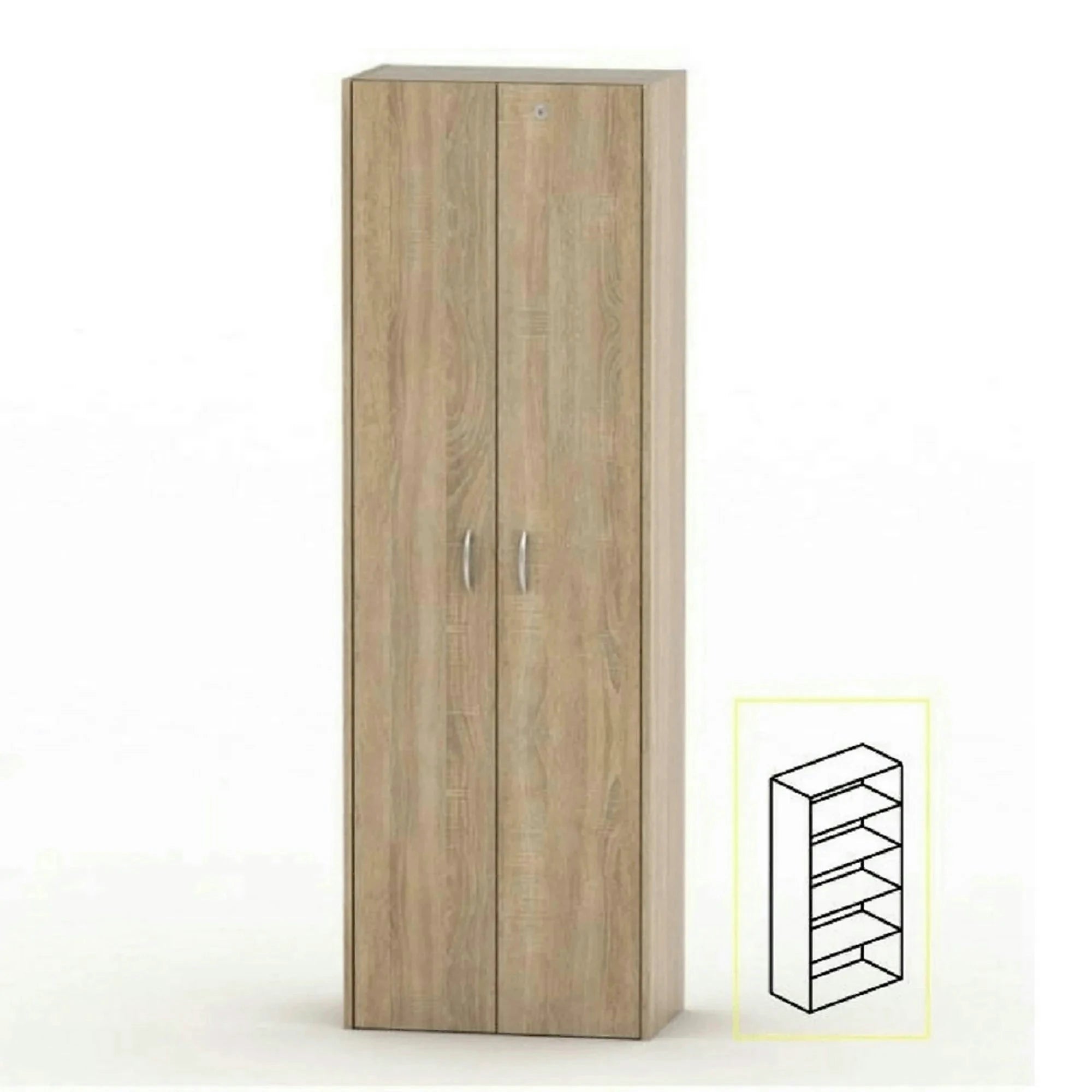 Dulap TEMPO ASISTENT NEW 007, stejar sonoma, PAL melaminat, cu 2 usi, 57x34x175 cm