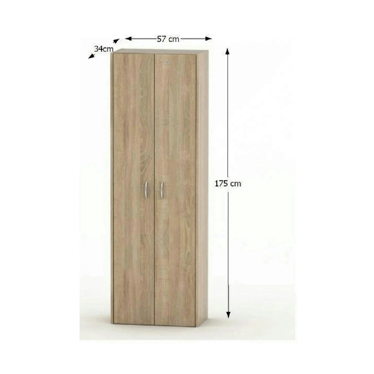 Dulap TEMPO ASISTENT NEW 007, stejar sonoma, PAL melaminat, cu 2 usi, 57x34x175 cm