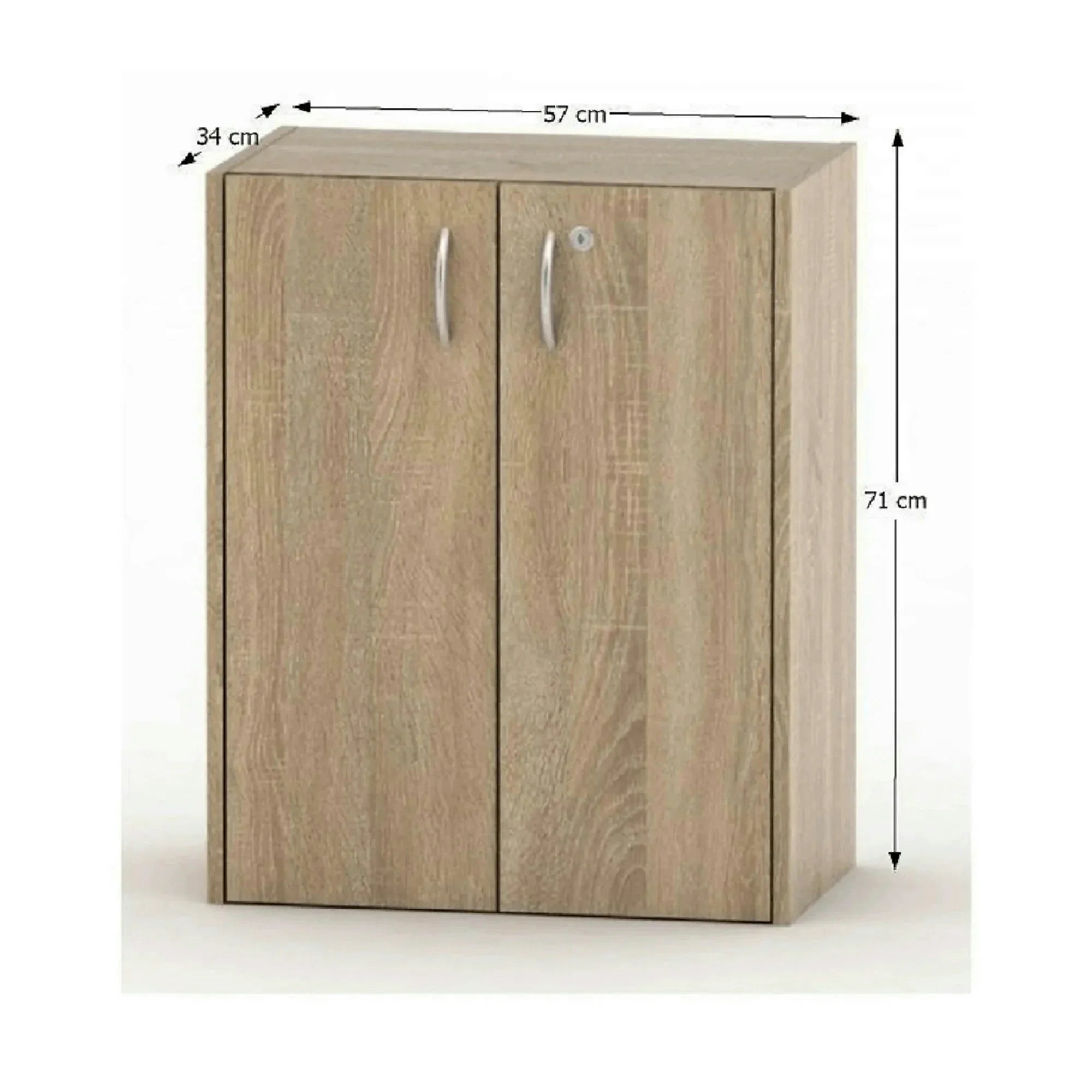 Dulap TEMPO ASISTENT NEW 011, stejar sonoma, PAL melaminat, cu 2 usi, 57x34x71 cm