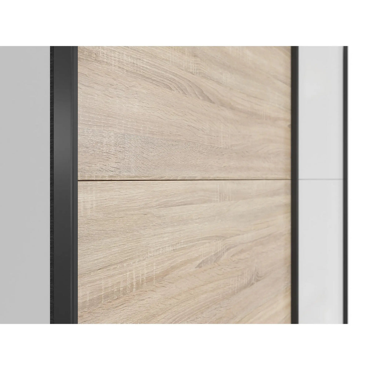 Dulap TETRIX, alb lucios/stejar sonoma, PAL, cu 2 usi, 154x60x196 cm