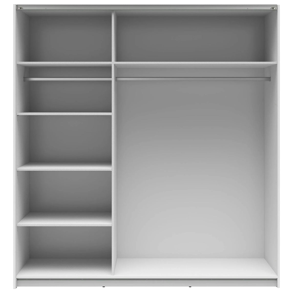 Dulap TETRIX, alb lucios/stejar wotan, PAL, cu 2 usi, 183x60x196 cm