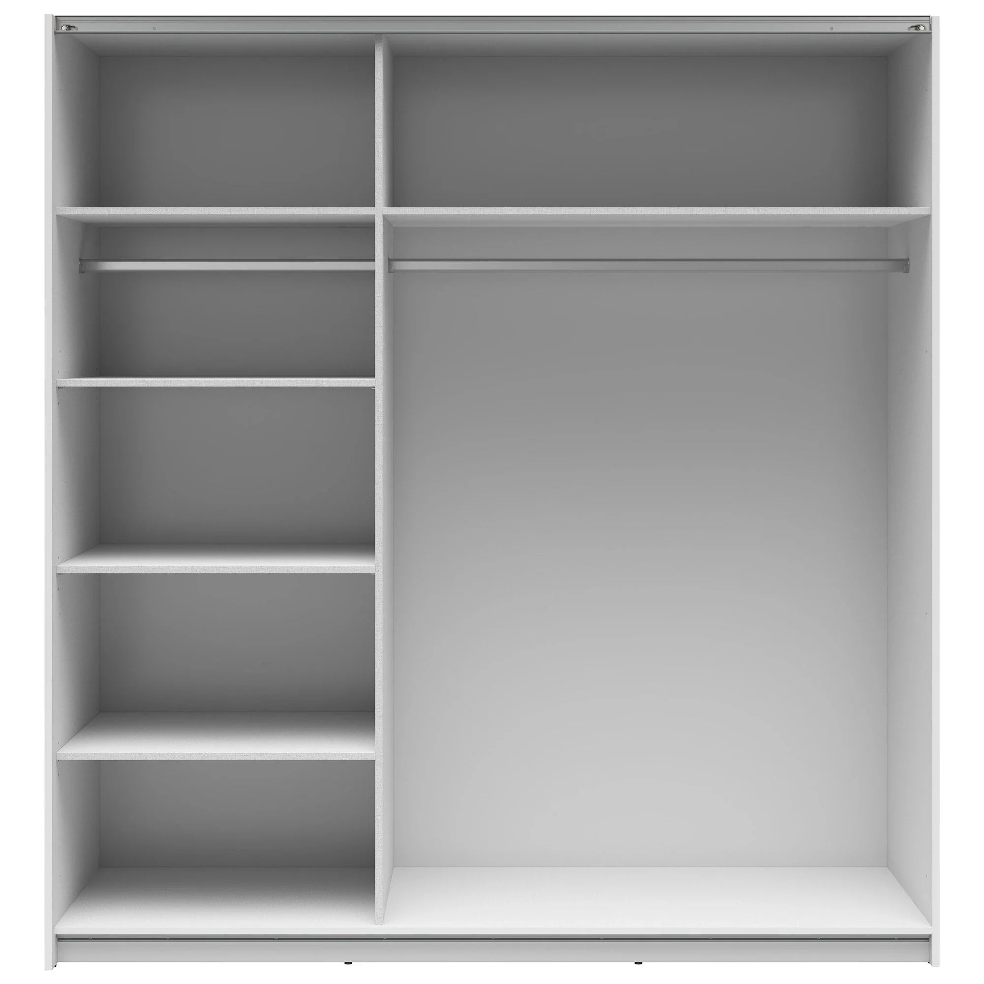 Dulap TETRIX, alb lucios/stejar wotan, PAL, cu 2 usi, 183x60x196 cm