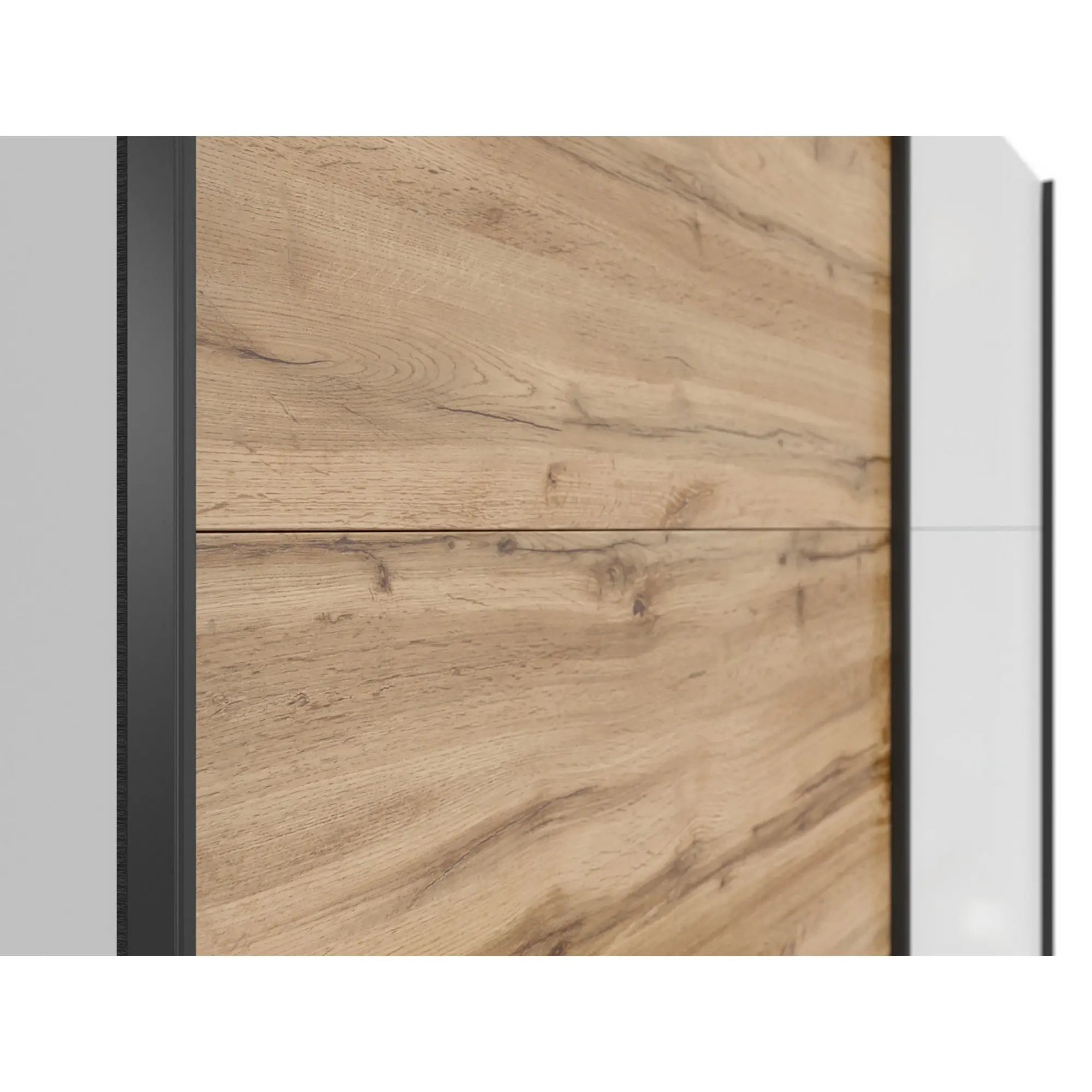 Dulap TETRIX, alb lucios/stejar wotan, PAL, cu 2 usi, 183x60x196 cm