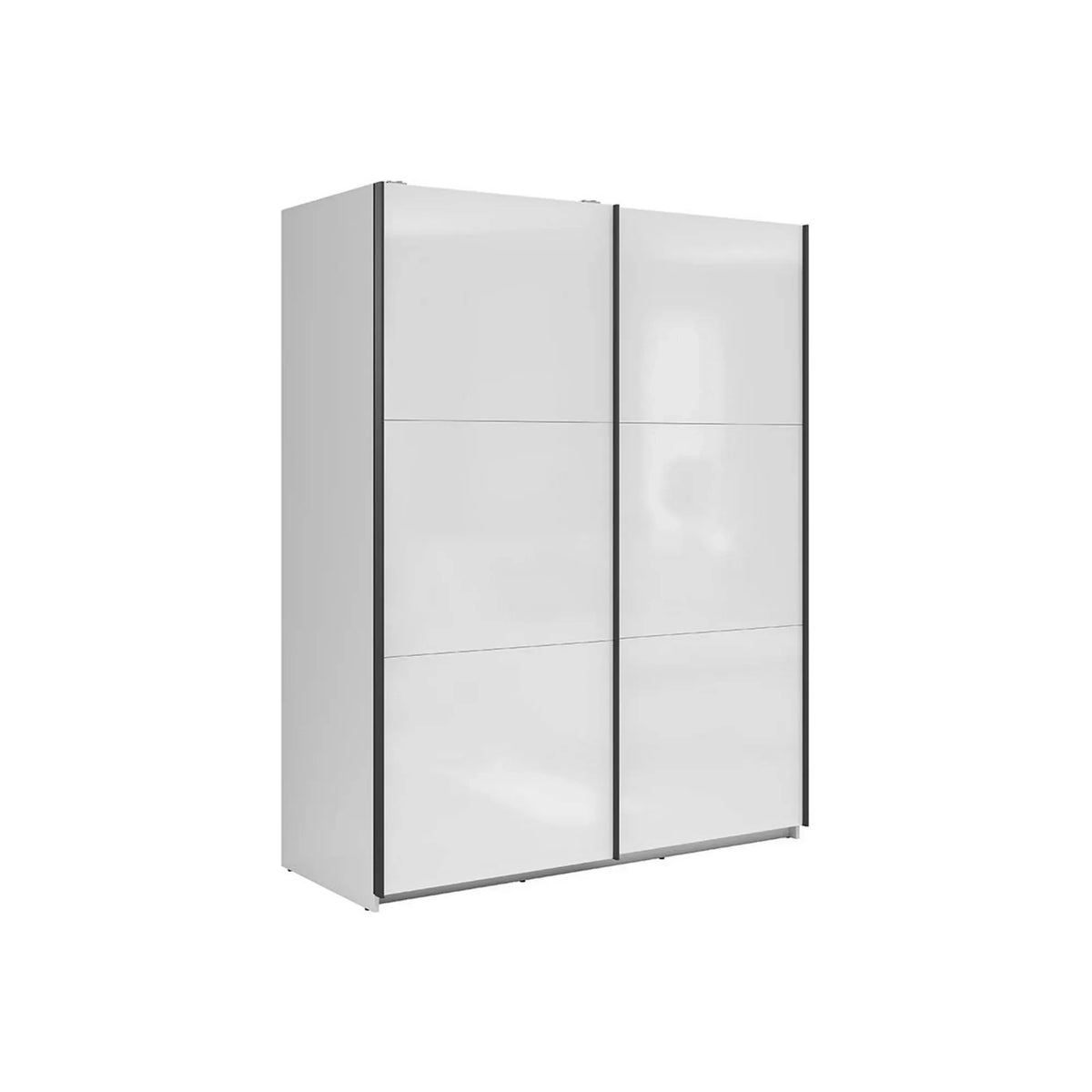 Set dormitor TETRIX 2, casmir/alb, pat 160x200, dulap cu 2 usi si 2 noptiere