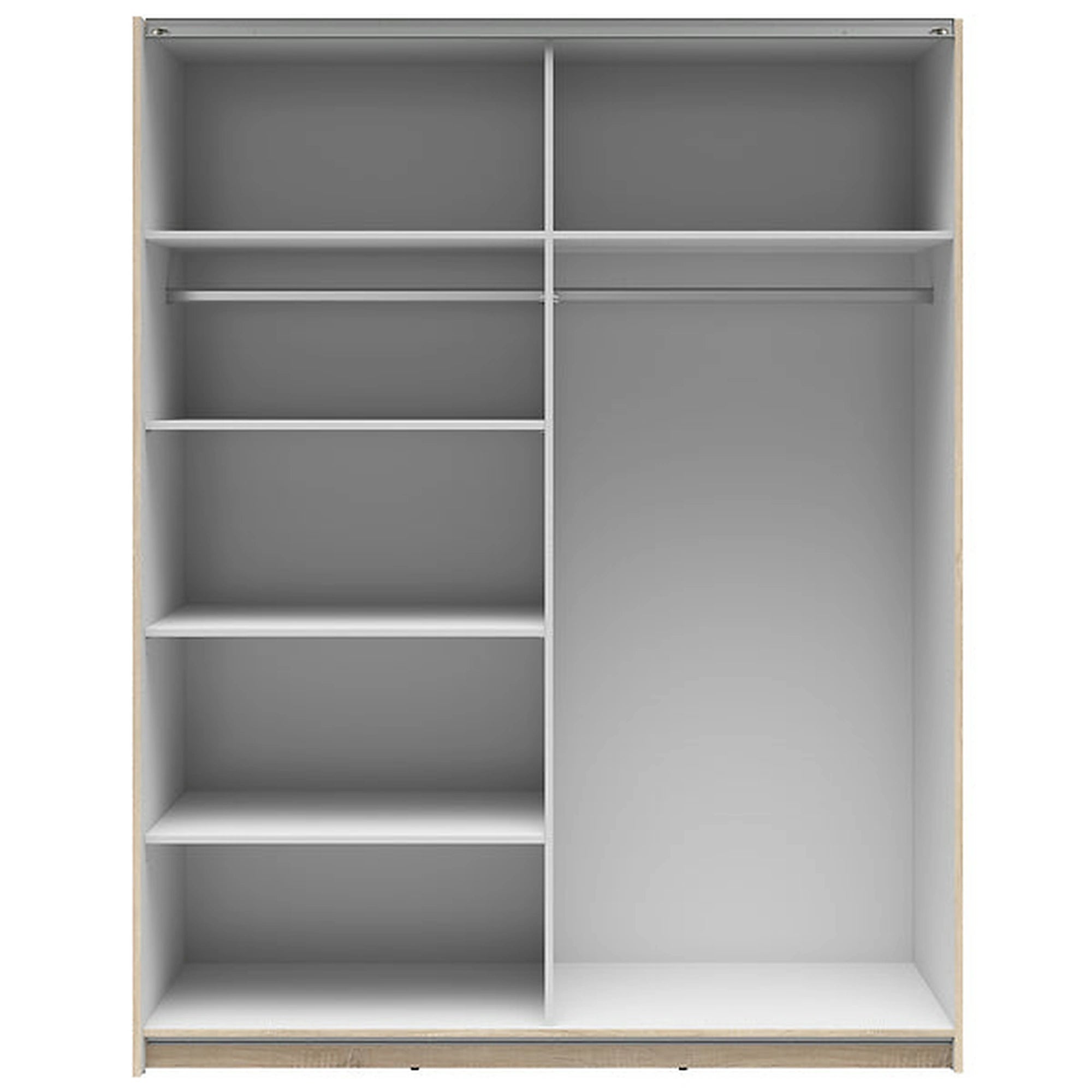 Dulap TETRIX, stejar sonoma/alb lucios, PAL, cu 2 usi, 154x60x196 cm