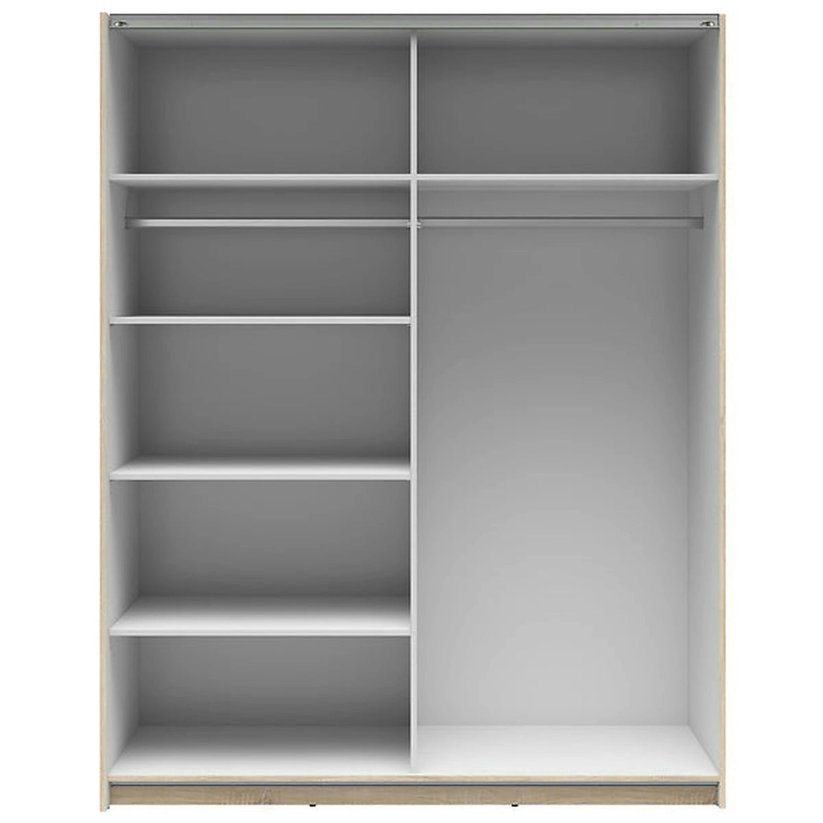 Dulap TETRIX, stejar sonoma/alb lucios, PAL, cu 2 usi, 154x60x196 cm