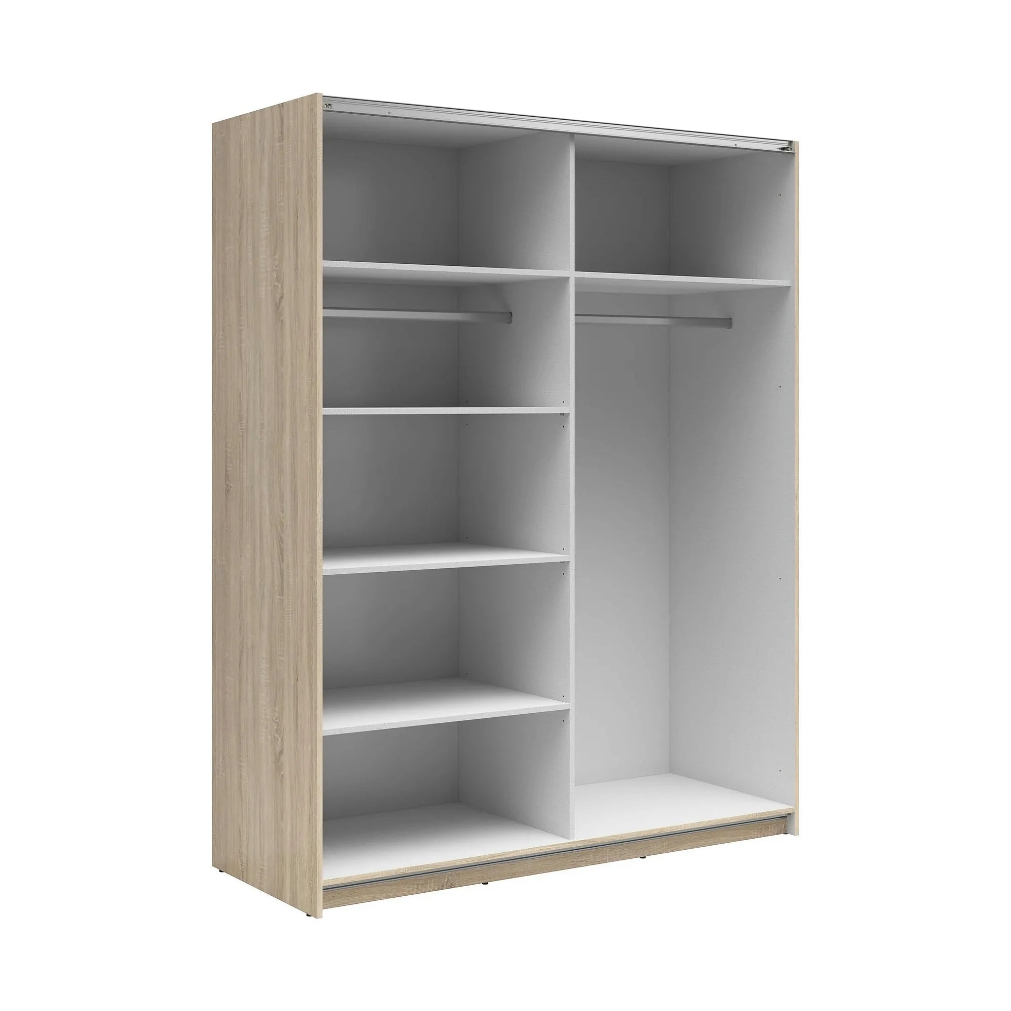 Dulap TETRIX, stejar sonoma/alb lucios, PAL, cu 2 usi, 154x60x196 cm