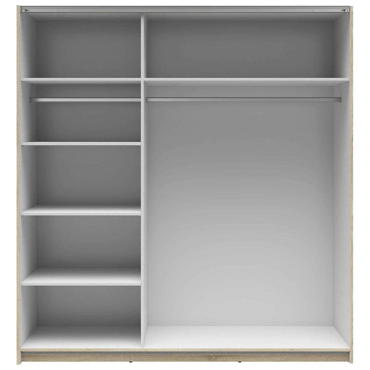 Dulap TETRIX, stejar sonoma/alb lucios, PAL, cu 2 usi, 183x60x196 cm