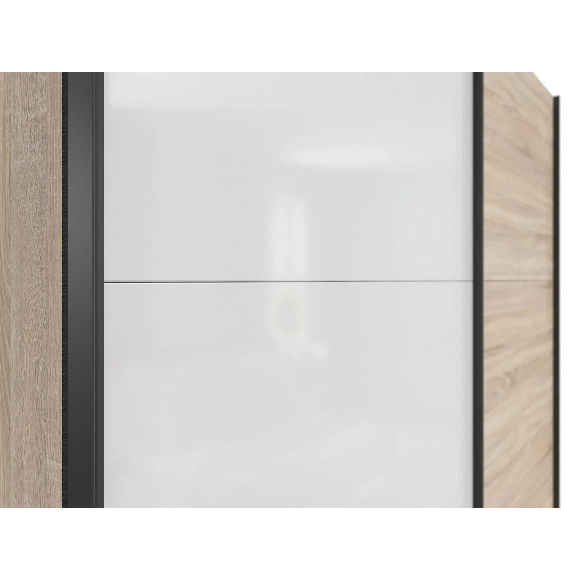 Dulap TETRIX, stejar sonoma/alb lucios, PAL, cu 2 usi, 183x60x196 cm