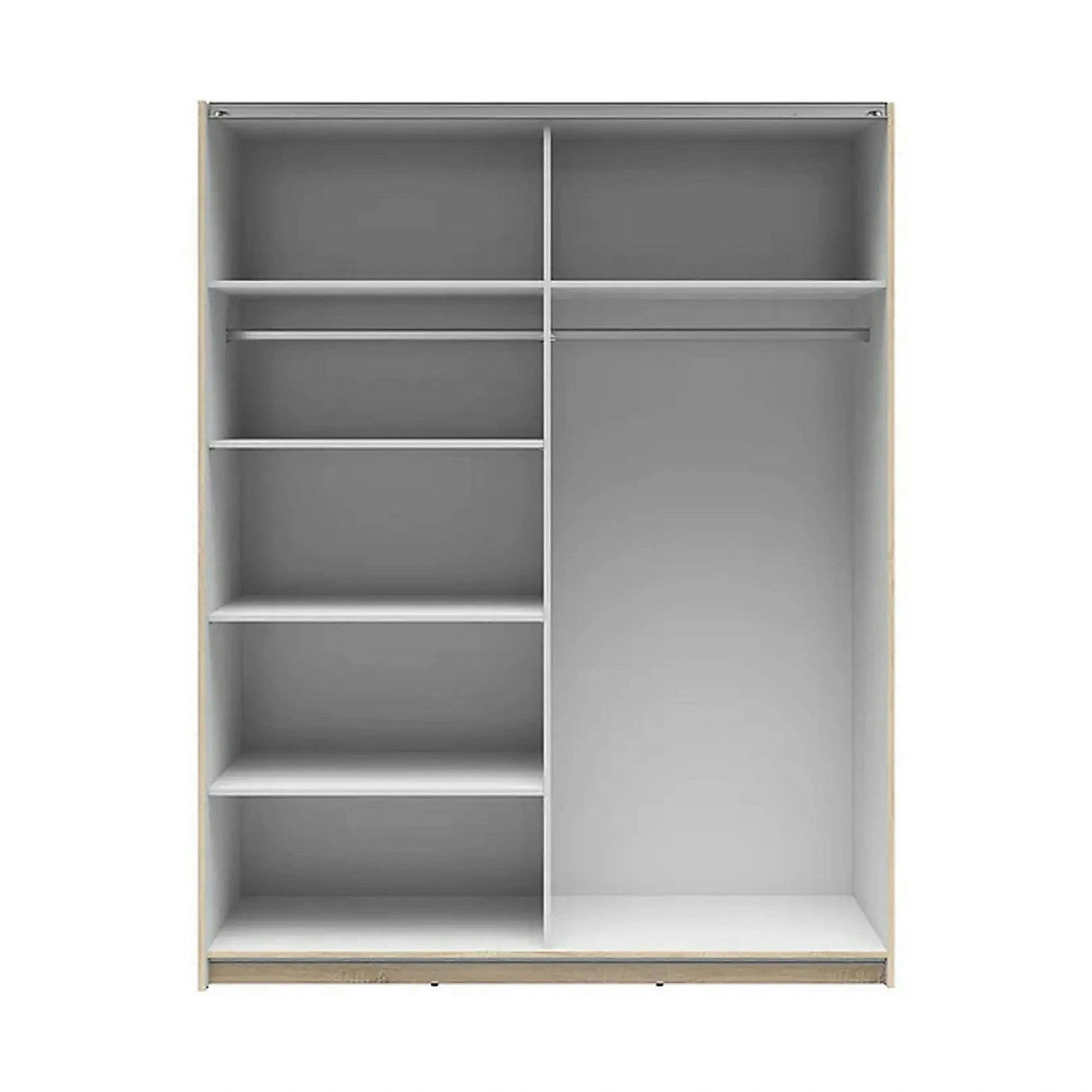 Dulap TETRIX, stejar sonoma, PAL, cu 2 usi si oglinzi, 154x60x196 cm