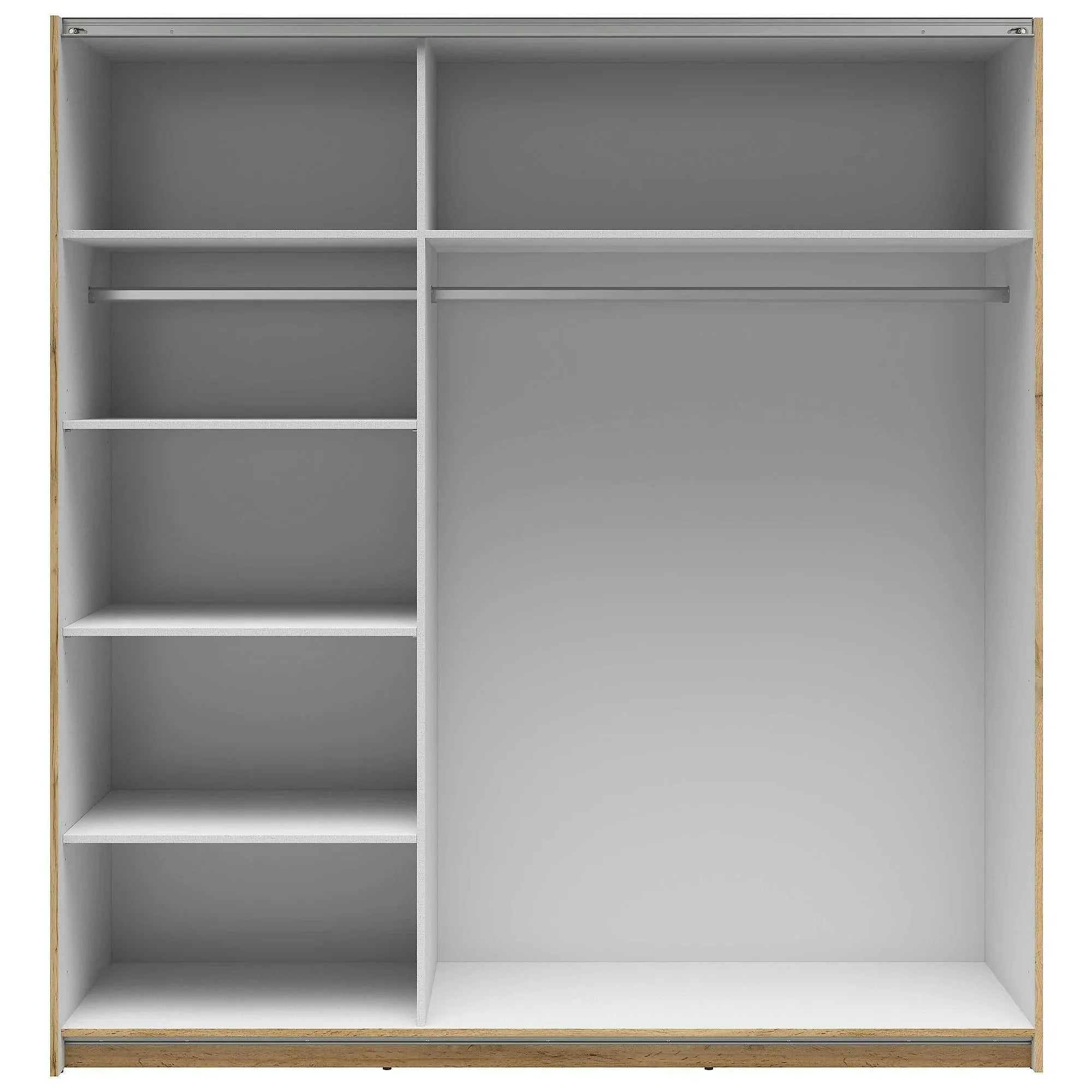 Dulap TETRIX, stejar wotan, PAL, cu 2 usi si oglinda, 183x60x196 cm