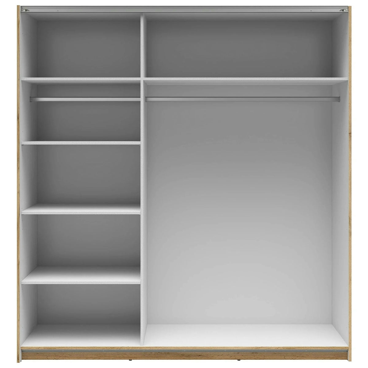 Dulap TETRIX, stejar wotan, PAL, cu 2 usi si oglinda, 183x60x196 cm
