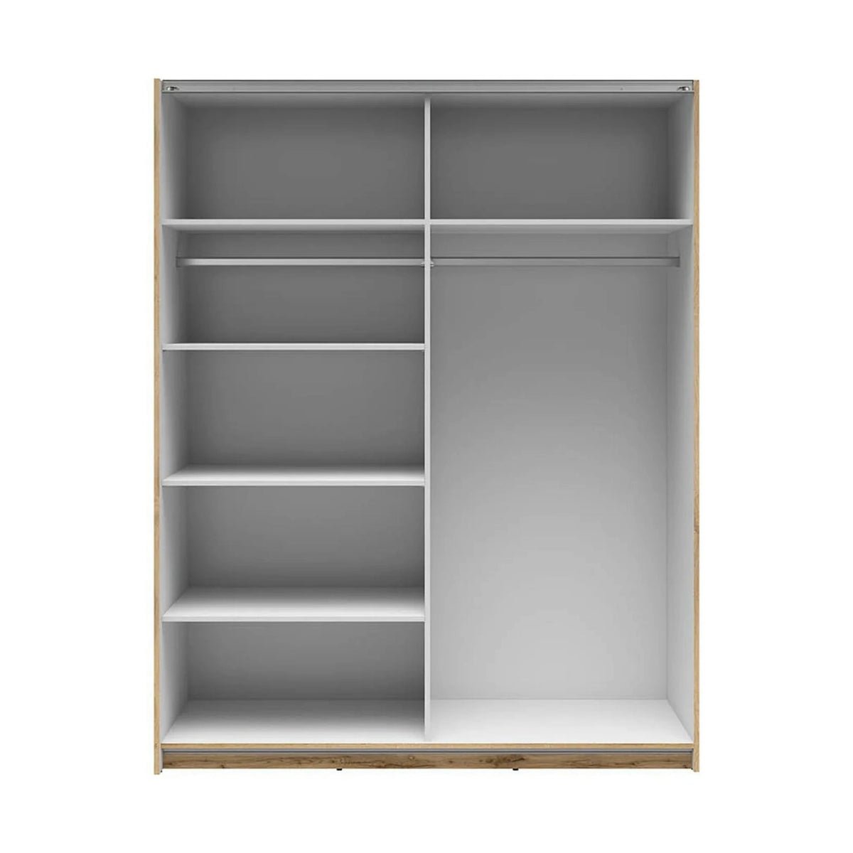 Dulap TETRIX, stejar wotan, PAL, cu 2 usi si oglinzi, 154x60x196 cm