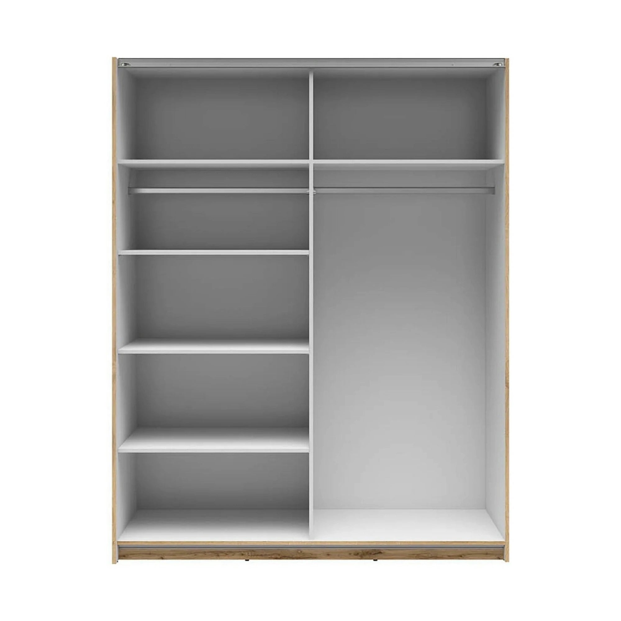 Dulap TETRIX, stejar wotan, PAL, cu 2 usi si oglinzi, 154x60x196 cm