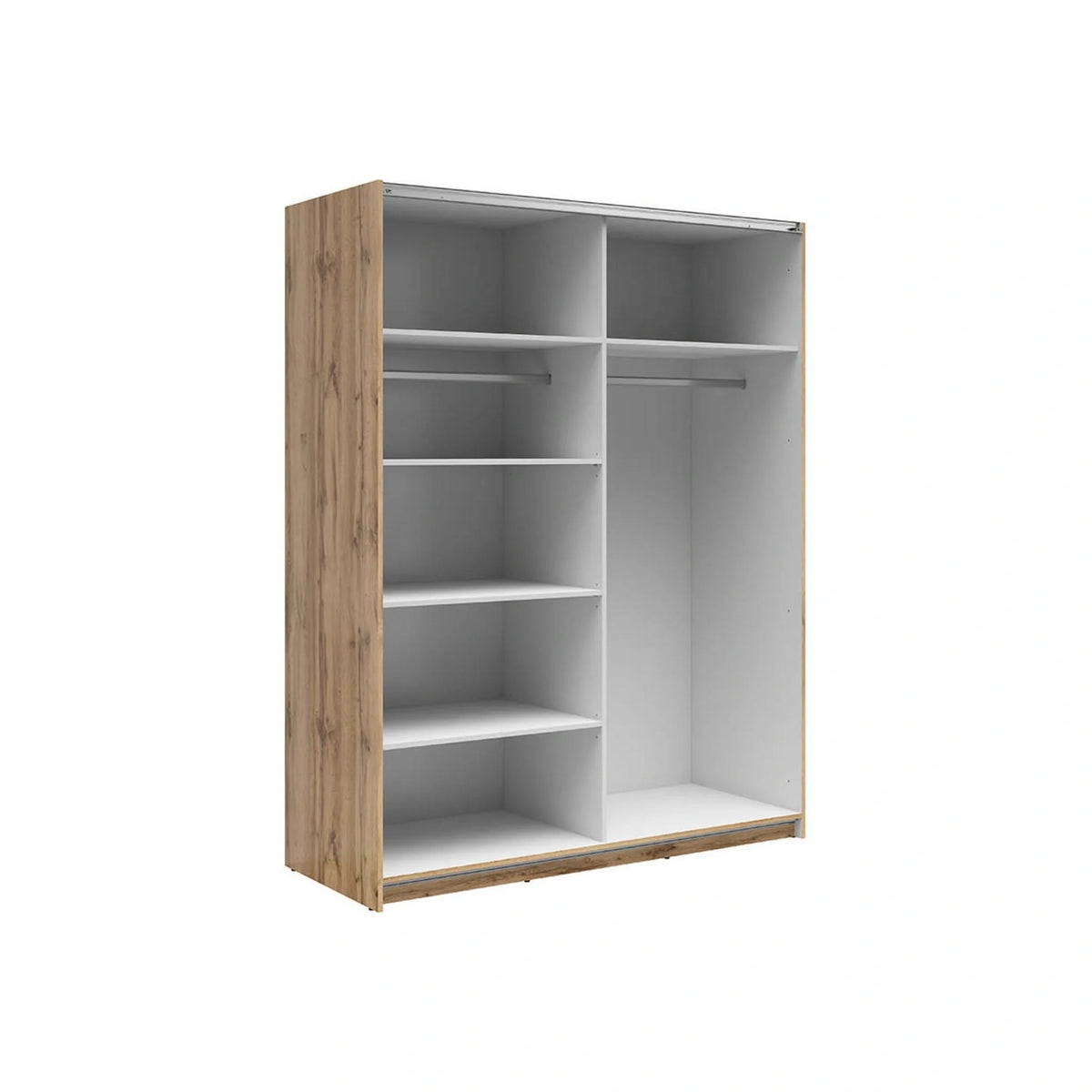 Dulap TETRIX, stejar wotan, PAL, cu 2 usi si oglinzi, 154x60x196 cm