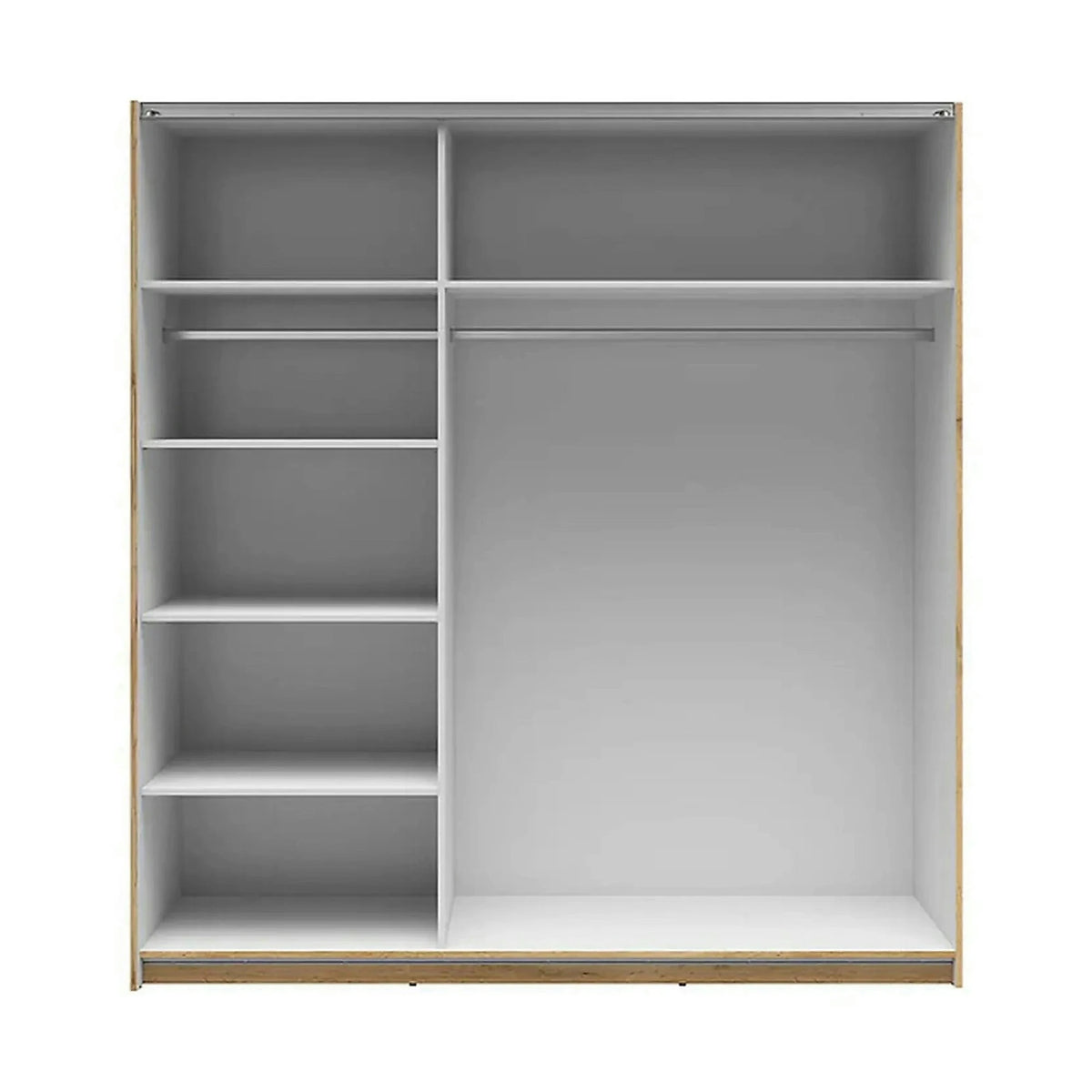 Dulap TETRIX, stejar wotan, PAL, cu 2 usi si oglinzi, 183x60x196 cm