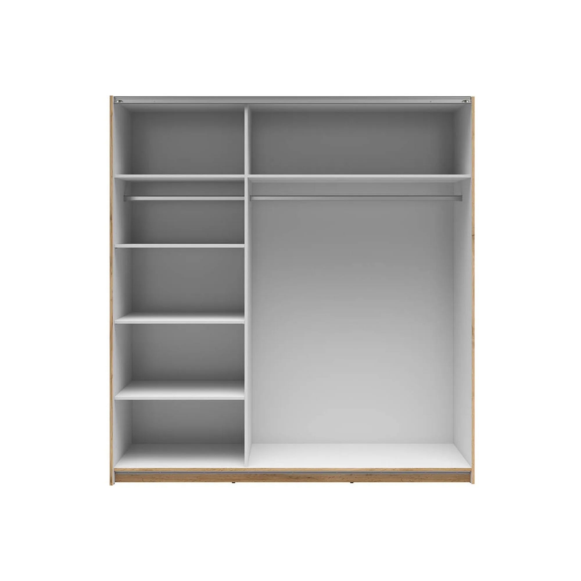 Dulap TETRIX, stejar wotan, PAL, cu 2 usi si oglinzi, 183x60x196 cm