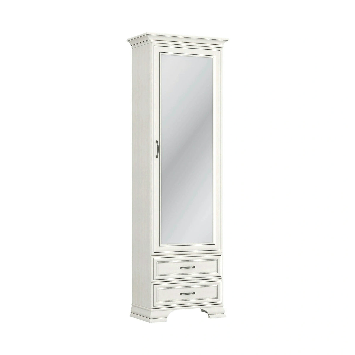 Dulap TIFFANY II, grej, PAL laminat, cu o usa si 2 sertare, cu oglinda, 69x40x212 cm