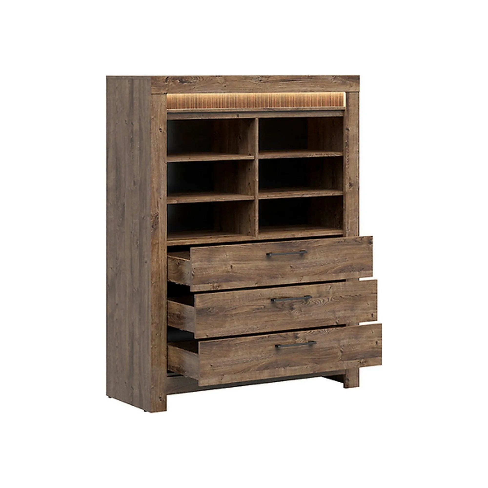 Dulap TORIN, stejar ribbeck, PAL, cu 3 sertare, 114x45x150 cm