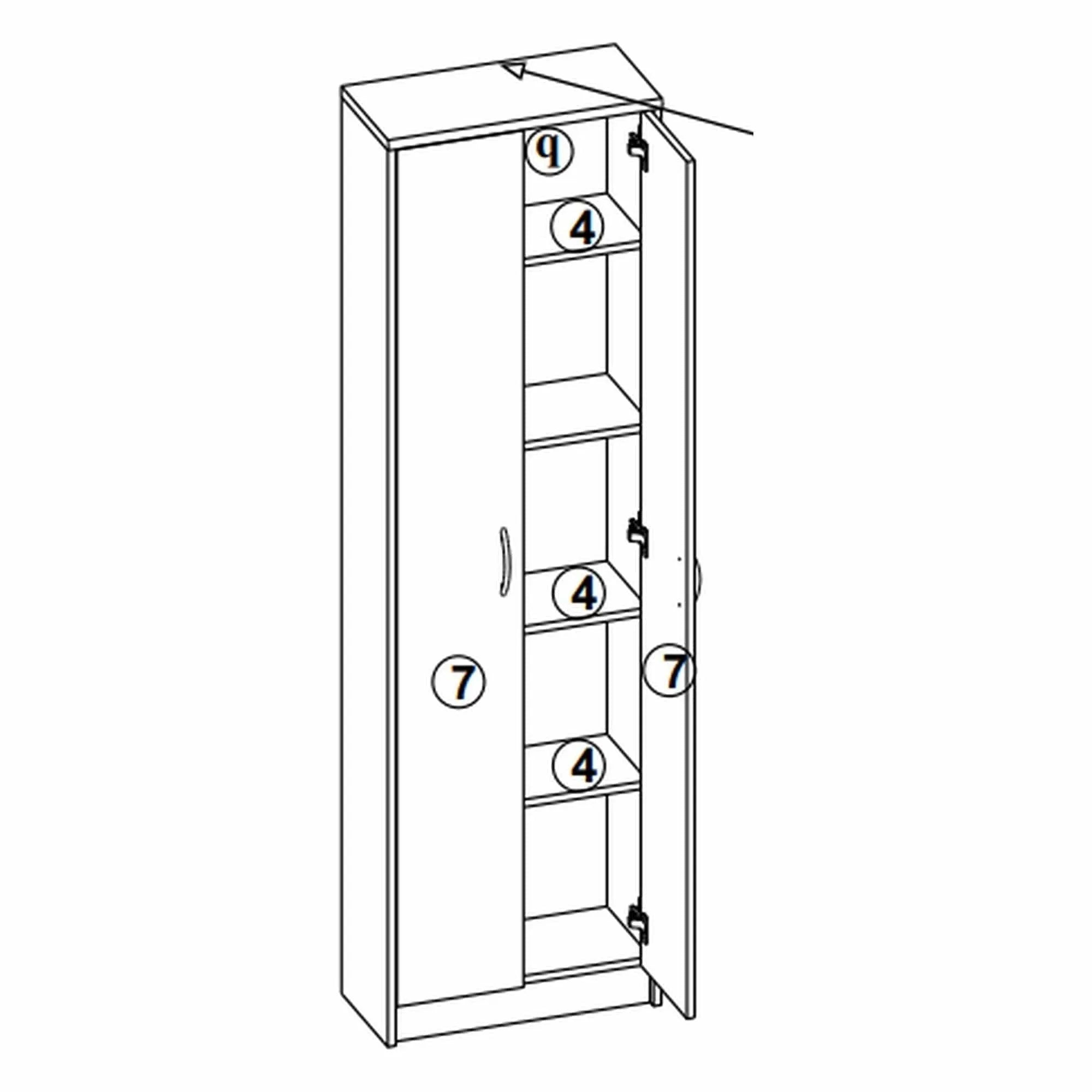 Dulap VIRA-MECKI, stejar sonoma/alb, DTD laminat, cu 2 usi, 55x26x190 cm