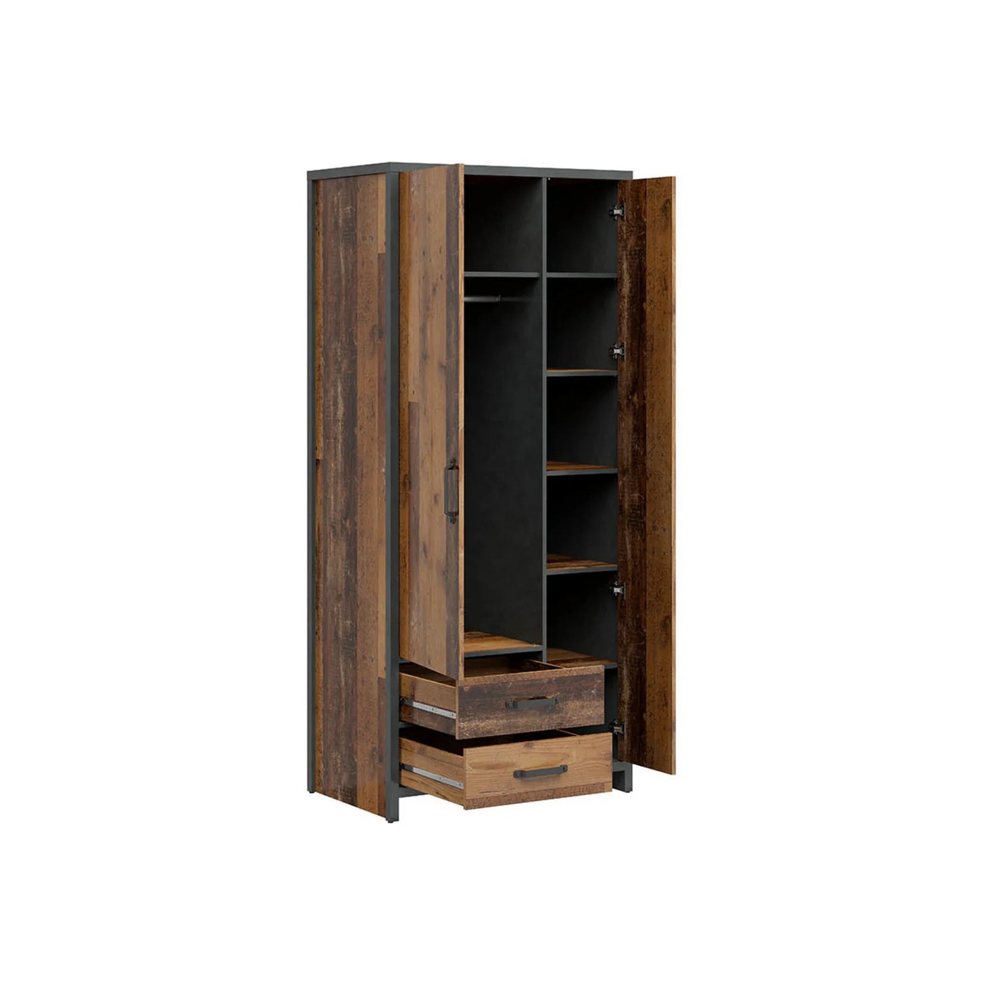 Dulap WESTON, maro/gri grafit, PAL laminat, 90x55x201 cm