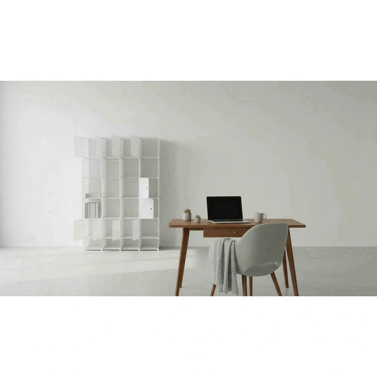Dulap ZAFOD, alb, metal/plastic, cu 12 usi, 148x46x202 cm