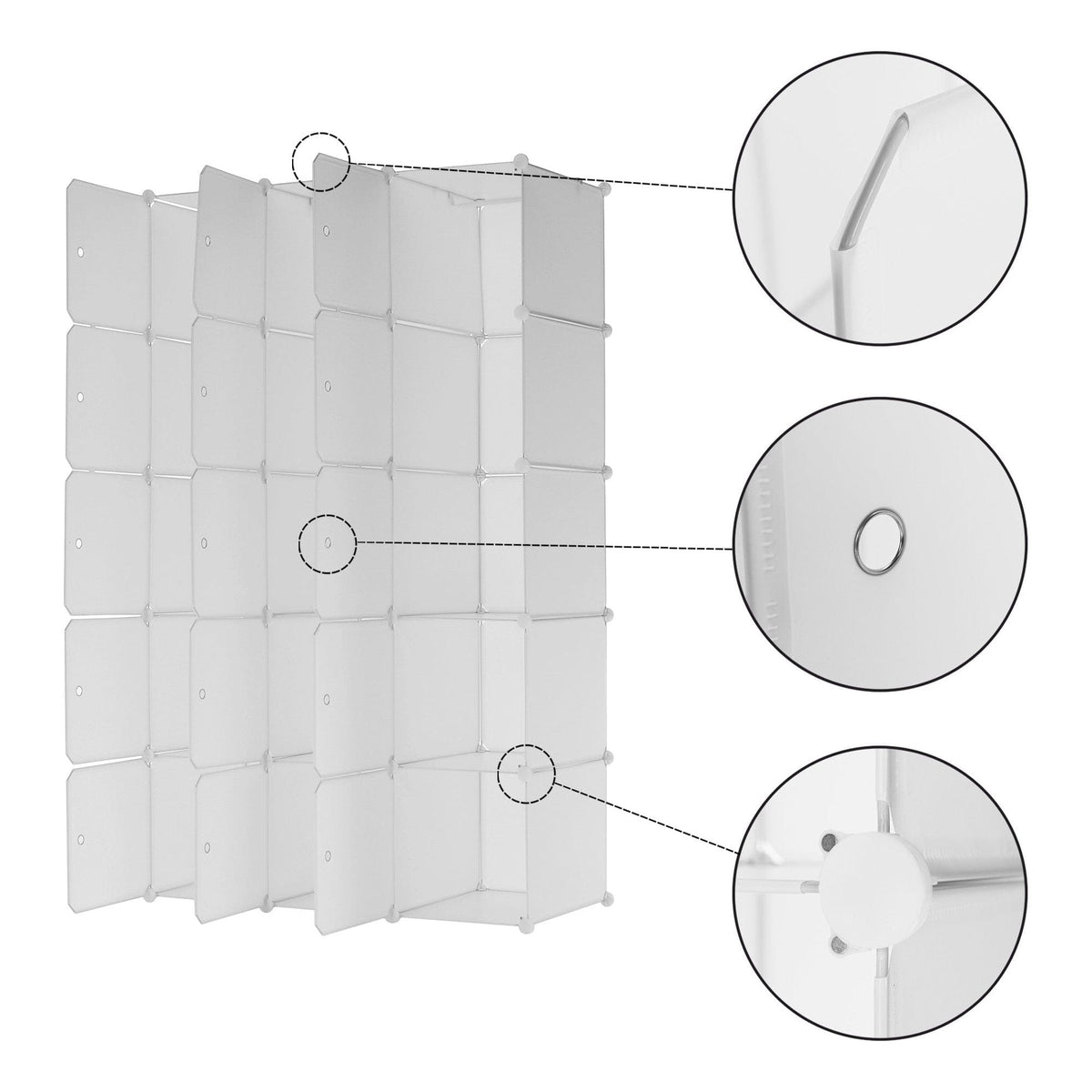 Dulap ZALVO, alb, metal/plastic, cu 6 usi, 111x46x185 cm