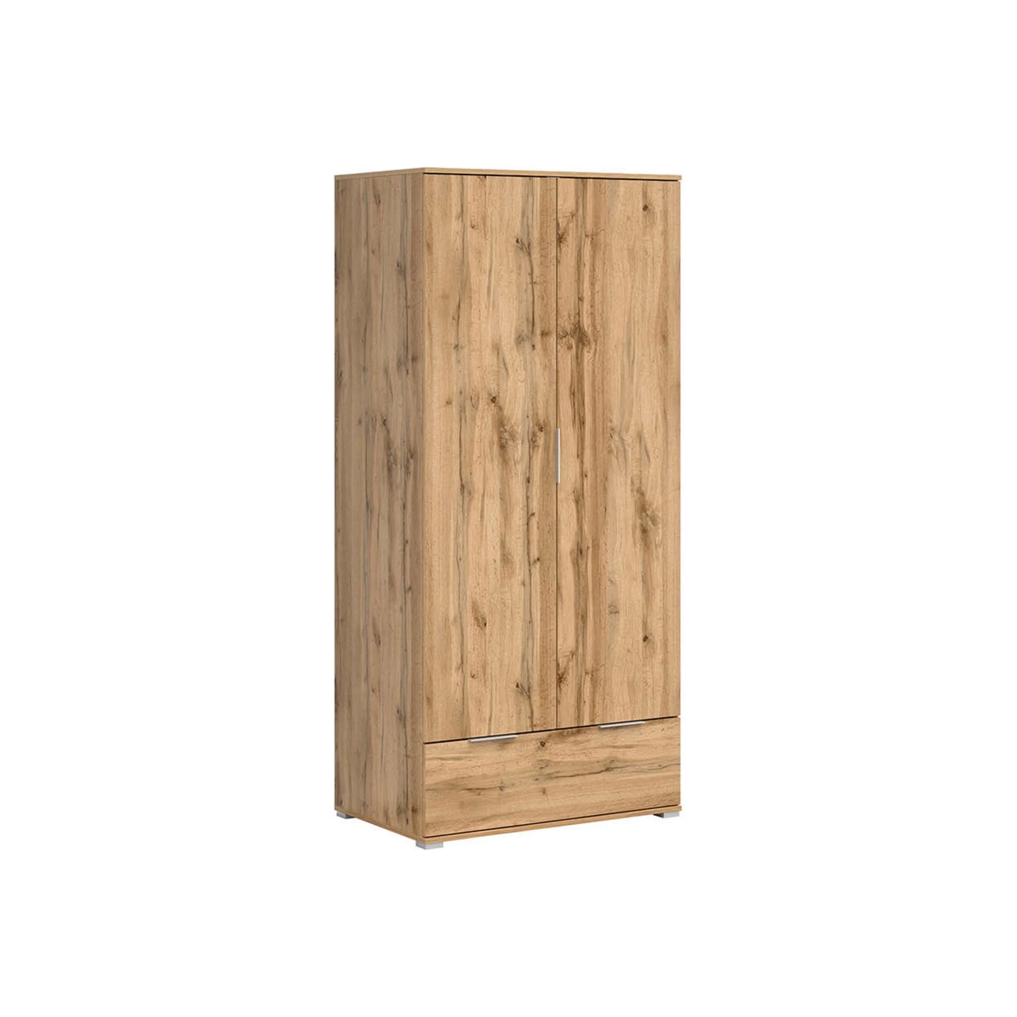 Dulap ZELE, stejar wotan, PAL, cu 2 usi, 91x57x195 cm