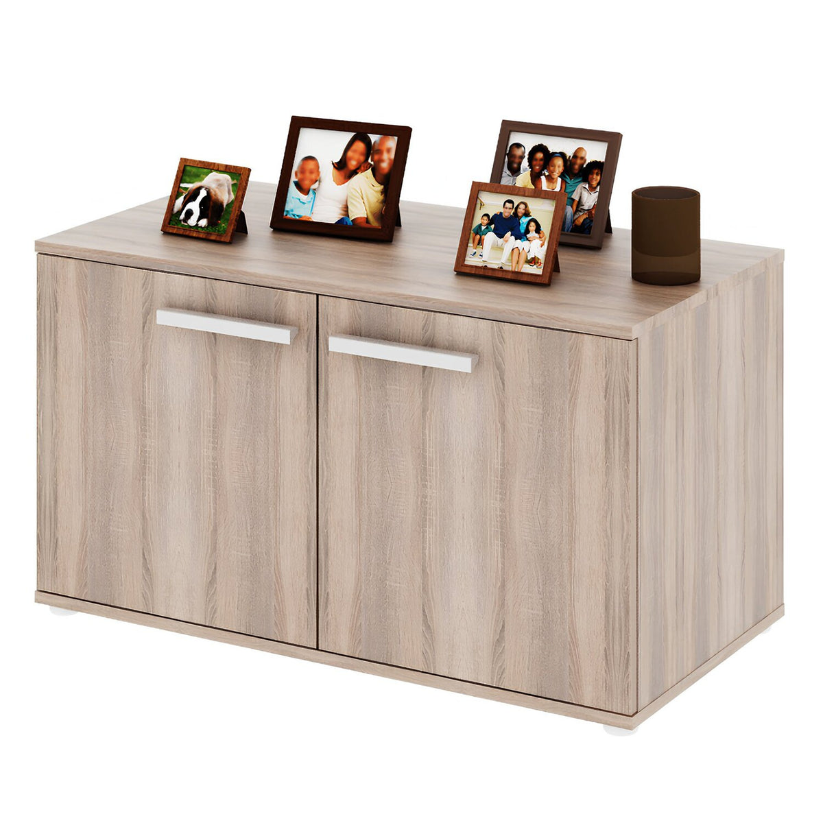 Dulap DUNAJ TIPUL7, stejar sonoma, PAL melaminat/metal, cu 2 usi, 90x51x47 cm