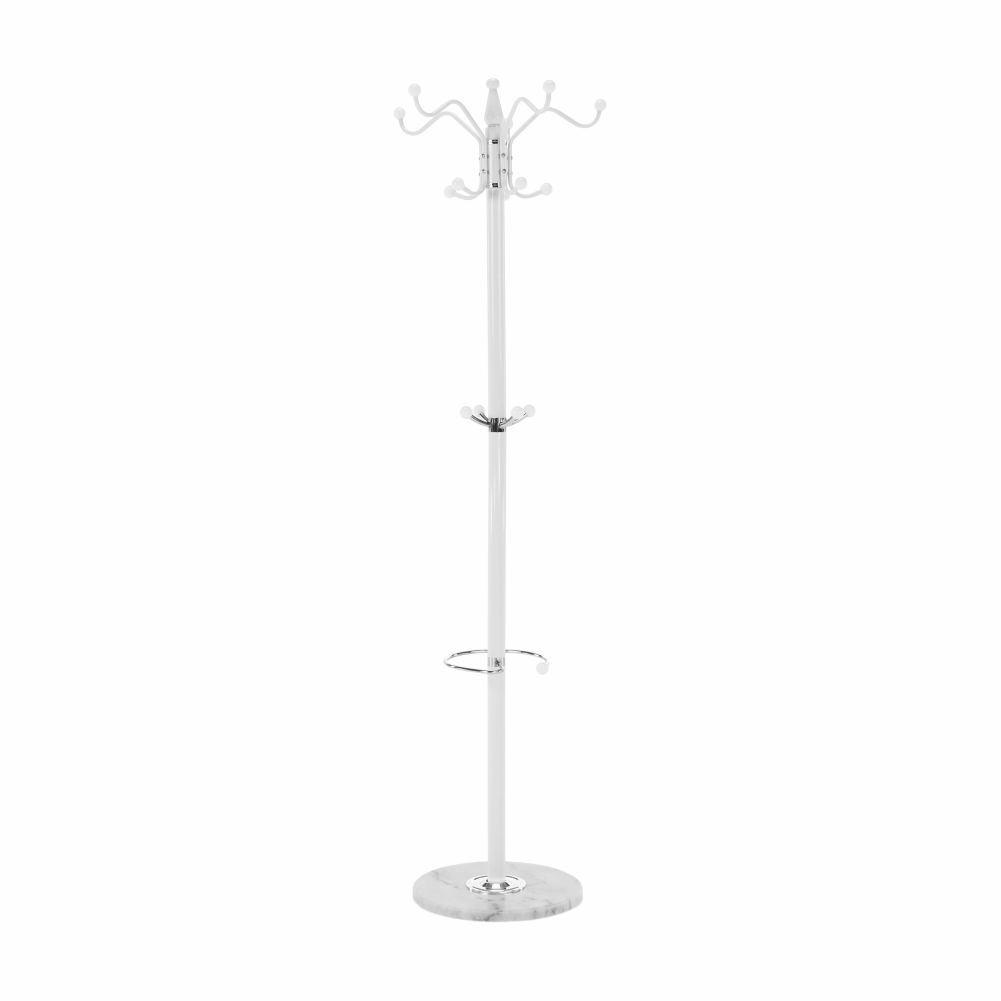 Cuier pom ELOS, alb, metal/marmura, 37x175 cm